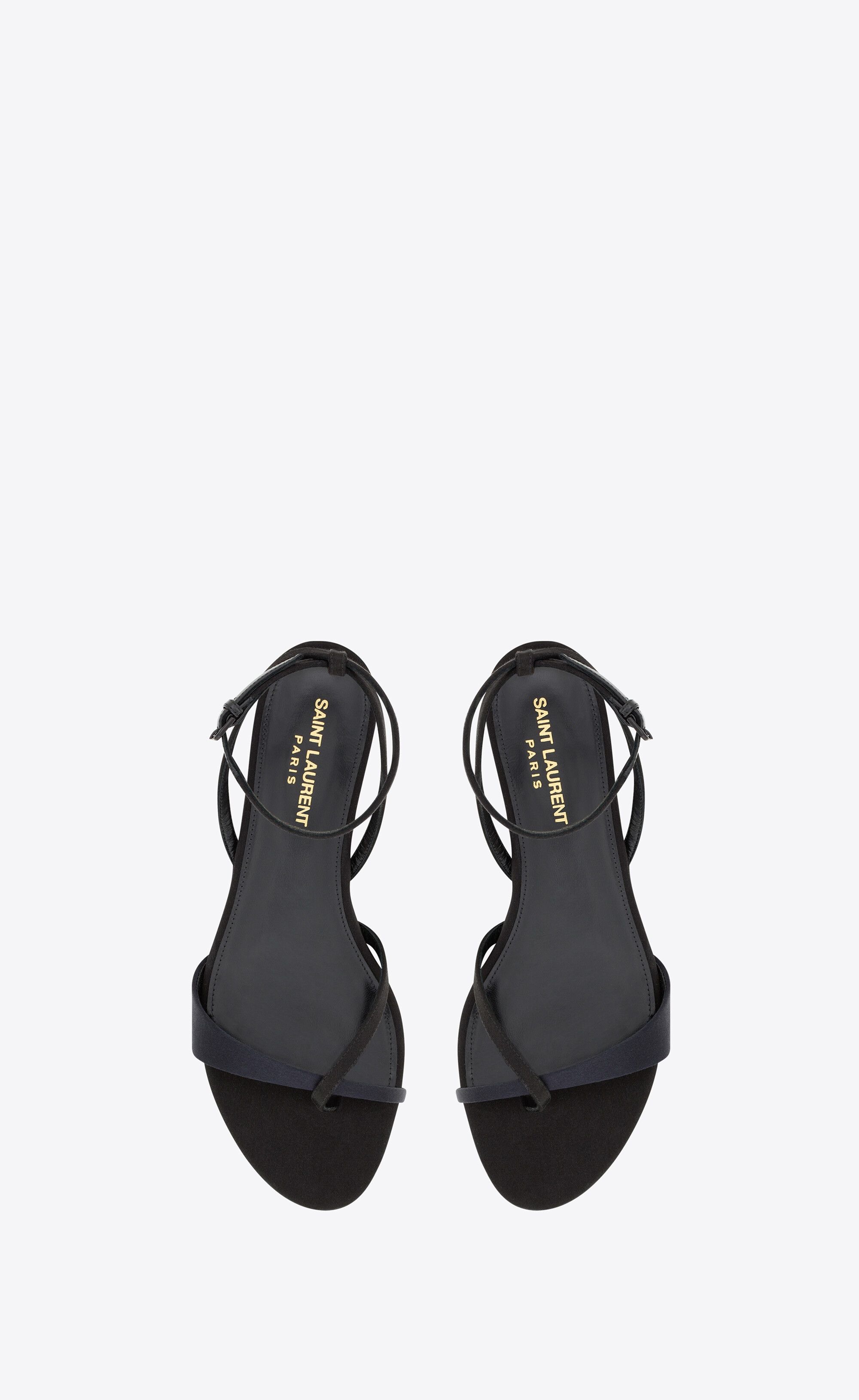 Saint Laurent Paris o1s1wg111024 Dive Sandals in Silk Satin in Black Size US 6 / IT 36 - 2 Thumbnail