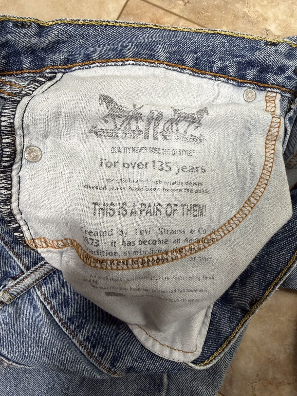 Levi's Levi’s Vintage Light Wash Distressed Jeans Size US 34 / EU 50 - 4 Thumbnail