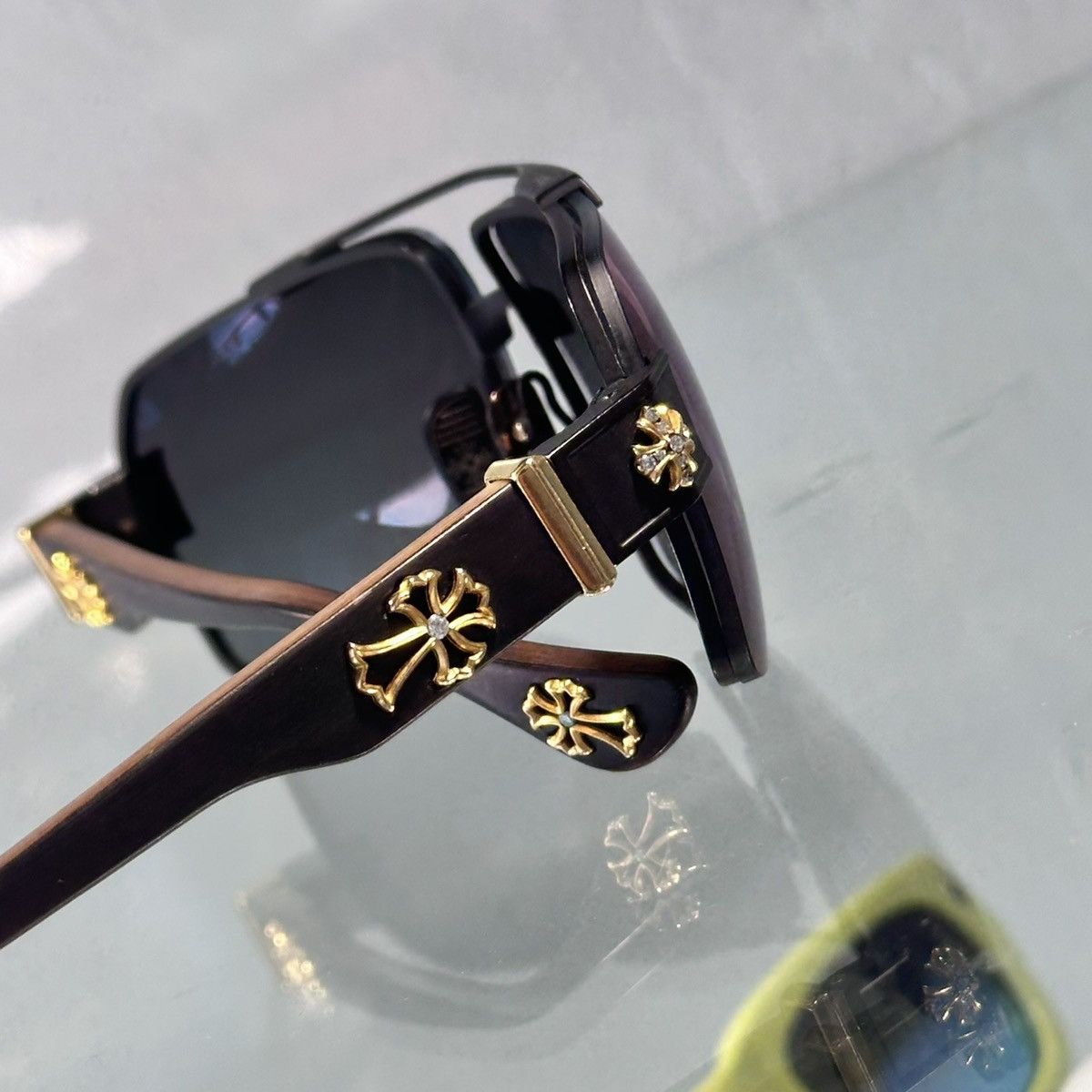 Chrome Hearts Chrome Hearts 💎 JEWEL Gummer 1/1 ‘Dark Triad’ Sunglasses Size ONE SIZE - 13 Thumbnail