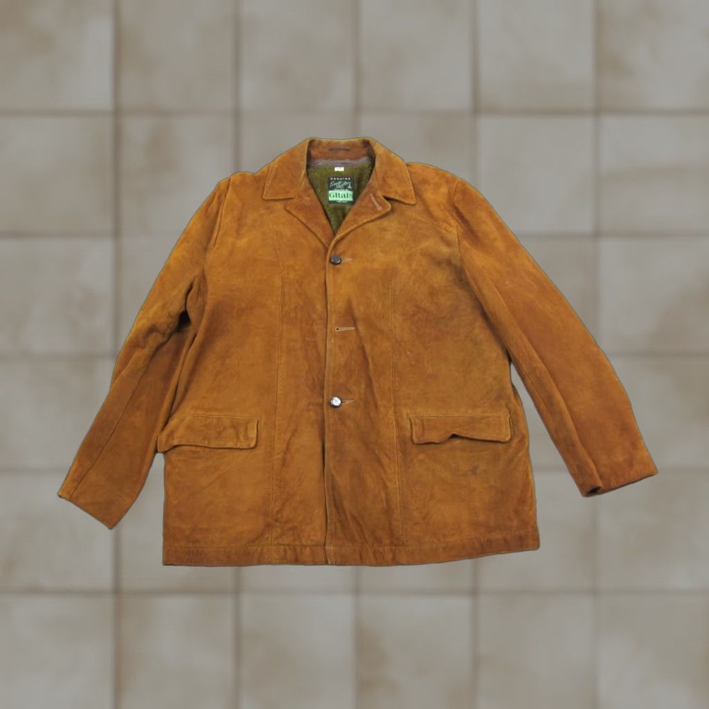 Vintage VINTAGE True Leather Jacket Mens 40 Brown Suede Sherpa 40s 50s 60s Parka 80s 90s Biker Motorcycle Western Mens Wear Size US XXS / EU 40 - 1 Thumbnail