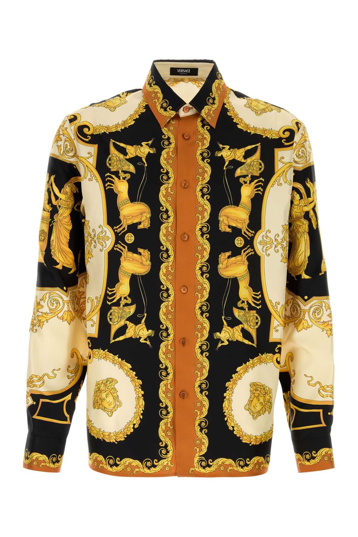 Versace Printed Silk Shirt Size US M / EU 48-50 / 2 - 1 Thumbnail