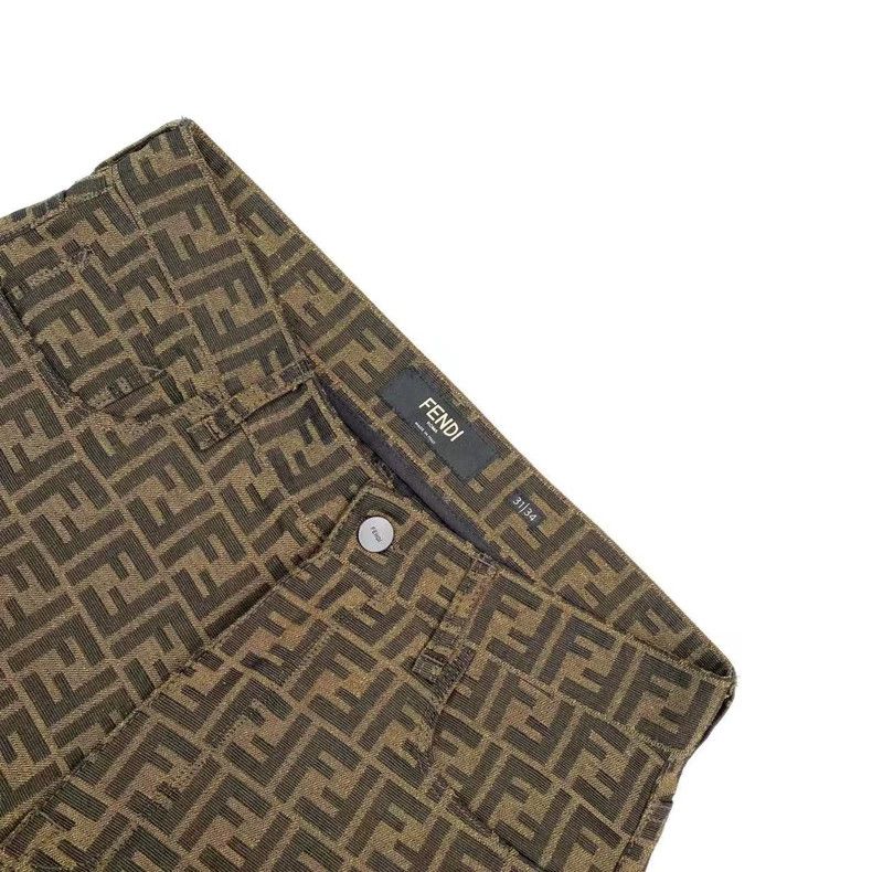 Fendi Fendi Old flower full printed leather brand logo casual pa Size US 31 - 3 Thumbnail