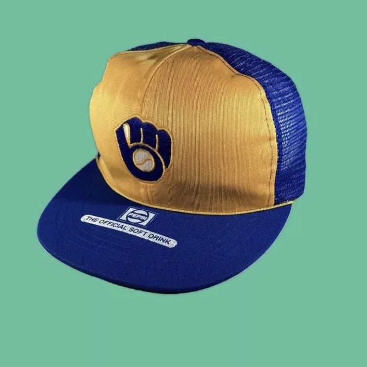 MLB × Vintage Vintage Milwaukee Brewers Trucker Snap Back Hat Two Tone Size ONE SIZE - 1 Thumbnail