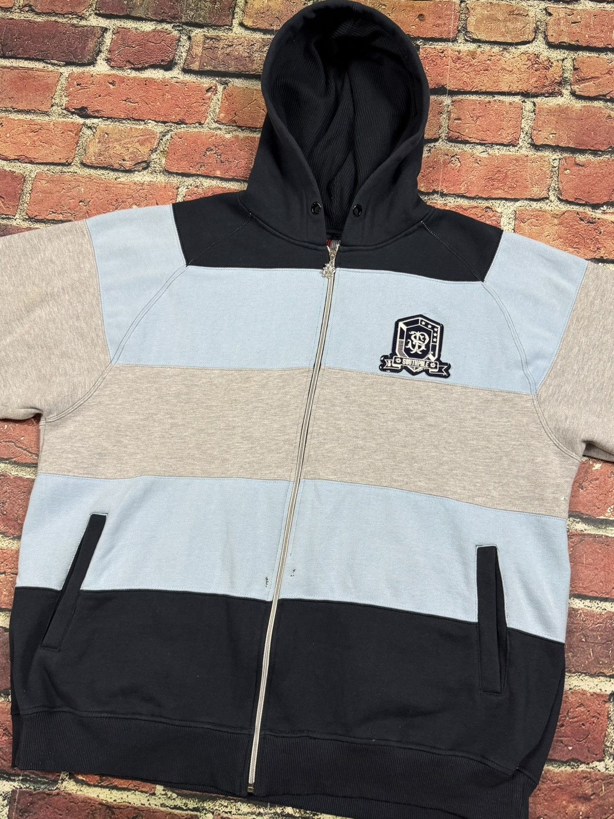 Southpole Vintage Southpole Zip-Up Hoodie Sweatshirt Blue Striped Y2K Size US XXL / EU 58 / 5 - 4 Thumbnail