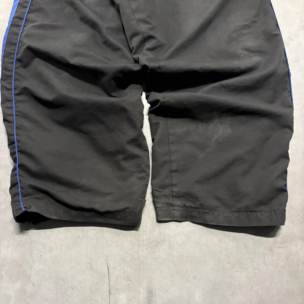Vintage Crazy Vintage Y2K/2000s Super Baggy Striped Black and Blue Essential Track Pants! Size US 34 / EU 50 - 4 Thumbnail
