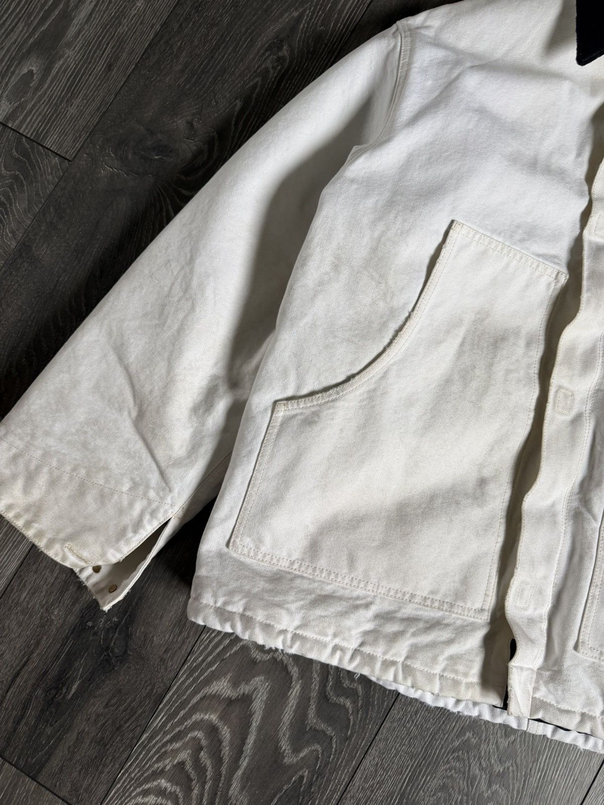 Prada prada aw24 runway white dirty canvas distressed jacket coat Size US M / EU 48-50 / 2 - 2 Thumbnail