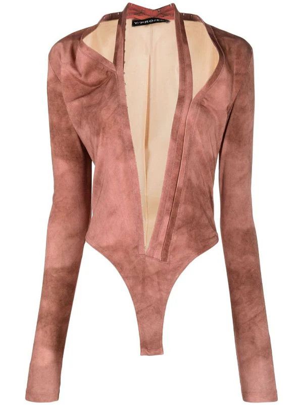 Y/Project o1s22i1n0924 Long-Sleeved Tie-Dye Bodysuit in Pink Size S / US 4 / IT 40 - 1 Thumbnail