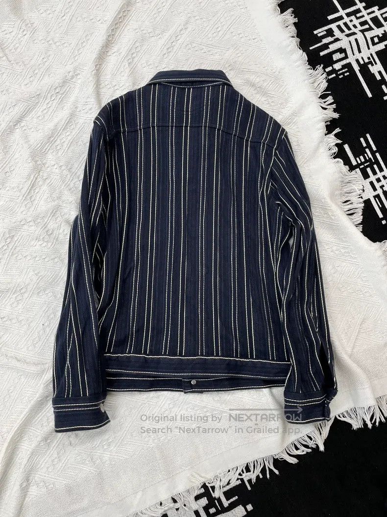 Dior Dior Dark blue vertical striped denim jacket Size XXS / US 00 / IT 34 - 3 Thumbnail