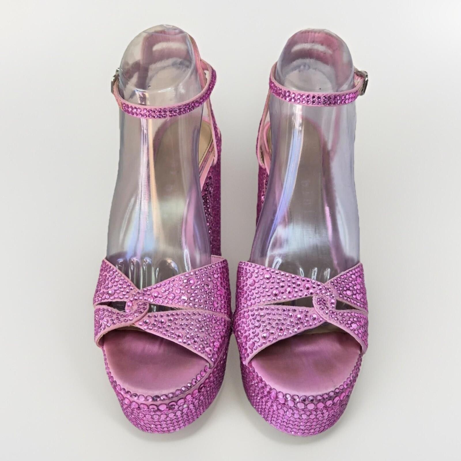 Other Gianni Bini Pink Strappy Block Women's 8.5 Embellish Buckle Size US 8 / IT 38 - 2 Thumbnail