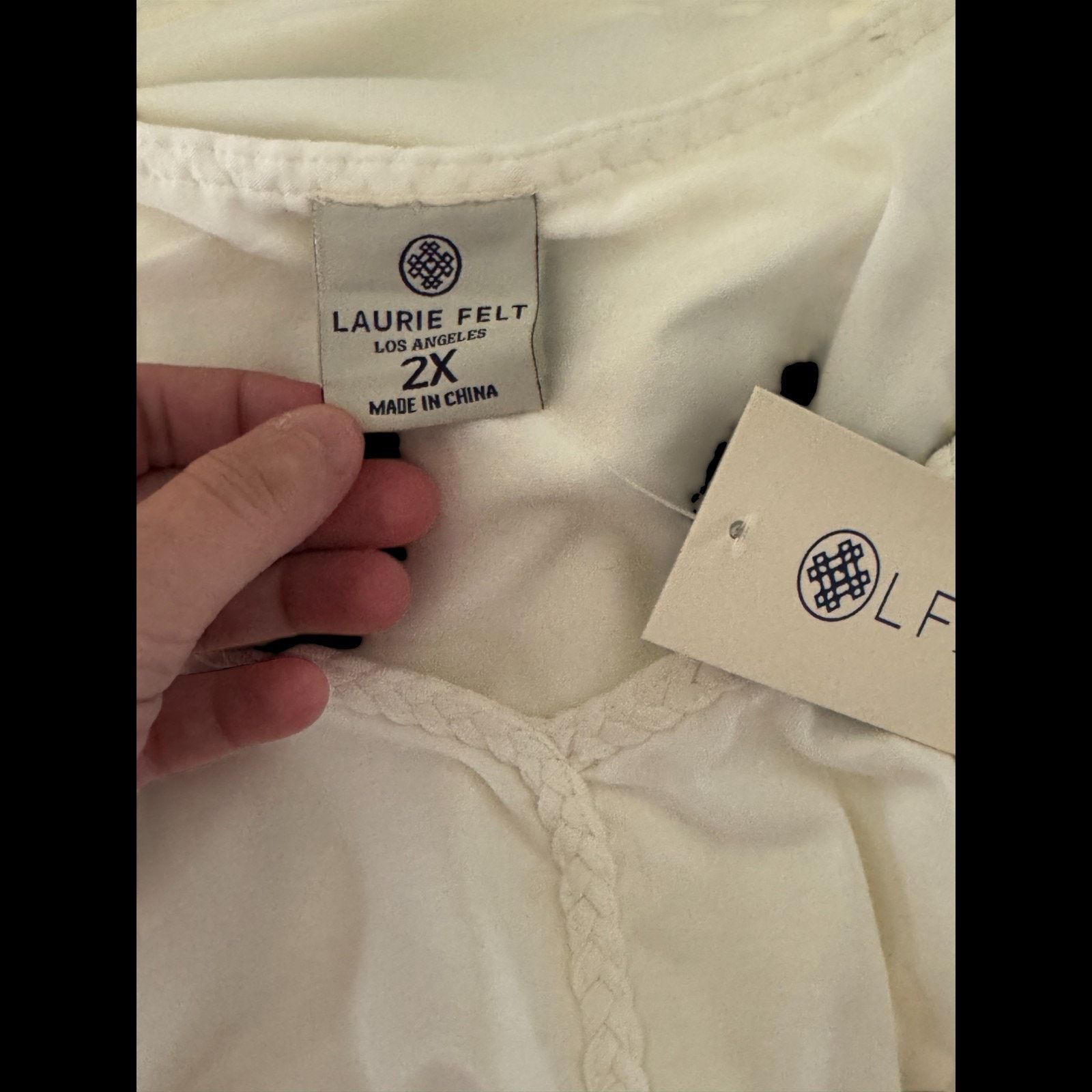 Other Laurie Felt 2X White Bamboo Blend V-Neck Tunic Top Size XXL / US 16-18 / IT 52-54 - 15 Thumbnail