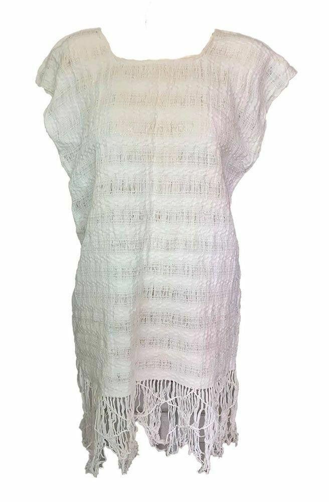 Designer New White Hand Made Dress L Size L / US 10 / IT 46 - 1 Thumbnail