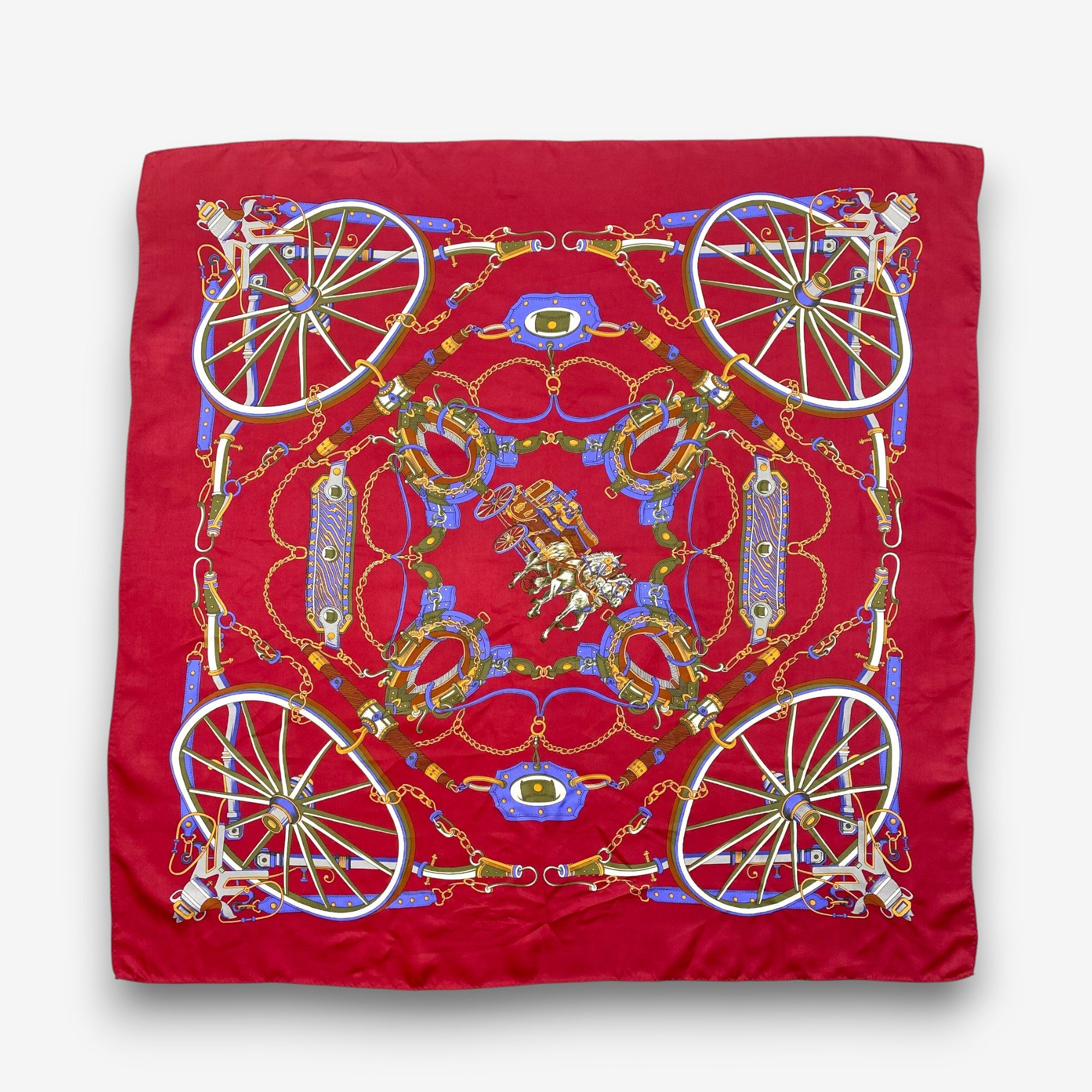 Japanese Brand Vintage Equestrian SILK Scarf Twill Wraps Scarves Size ONE SIZE - 1 Thumbnail