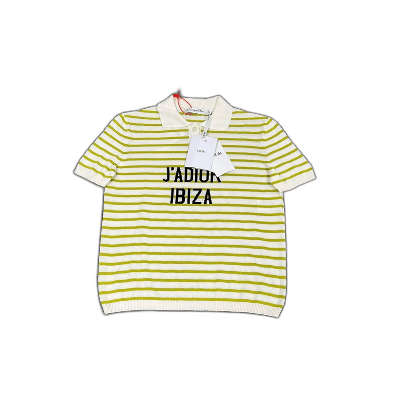 Dior Dior Striped Knit Polo with Logo Size S / US 4 / IT 40 - 1 Thumbnail