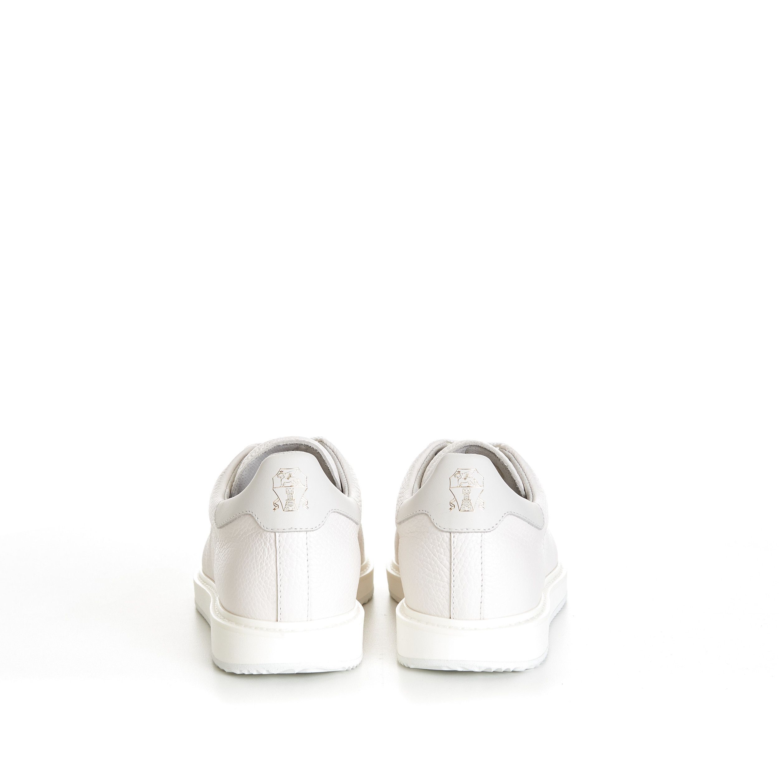 Brunello Cucinelli White Grained Calfskin Leather Low Top Sneakers Size US 6 / EU 39 - 6 Thumbnail