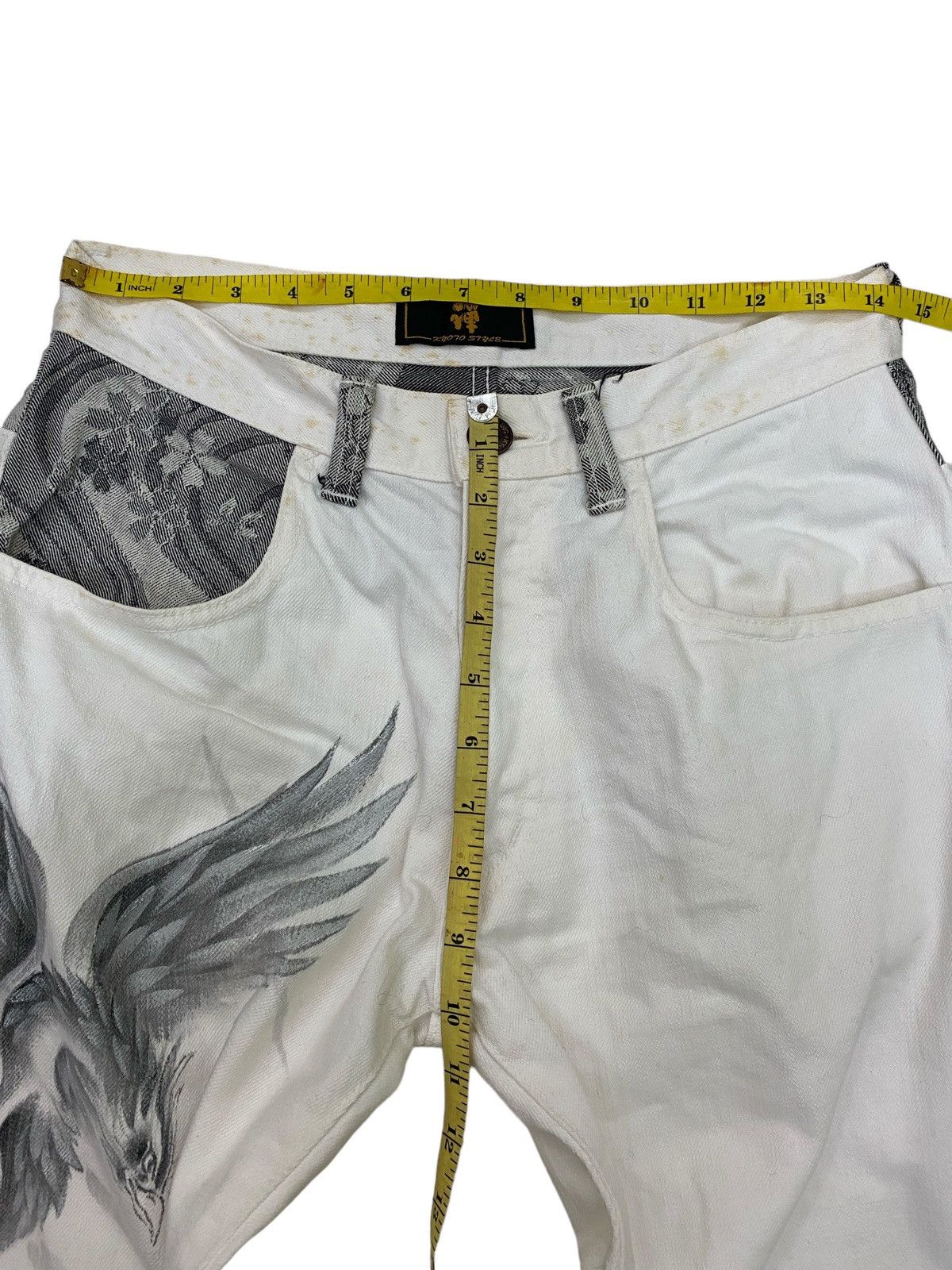 Japanese Brand Vintage Kyoto Japan Bird Art White Denim Pant Size US 28 / EU 44 - 9 Thumbnail