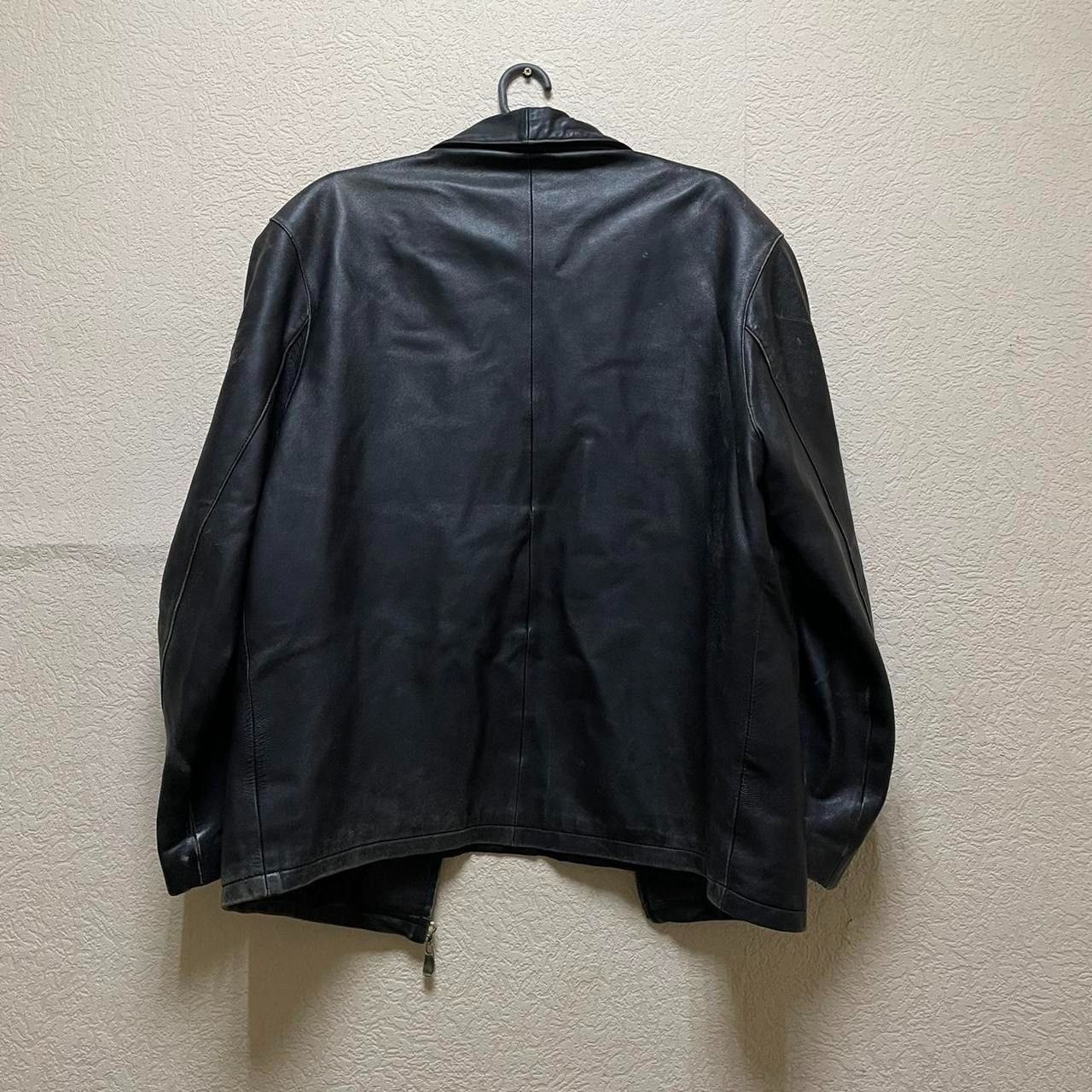 Vintage Vintage Oversized Black Leather Biker Jacket Grunge Logo XXL Size US XXL / EU 58 / 5 - 6 Thumbnail