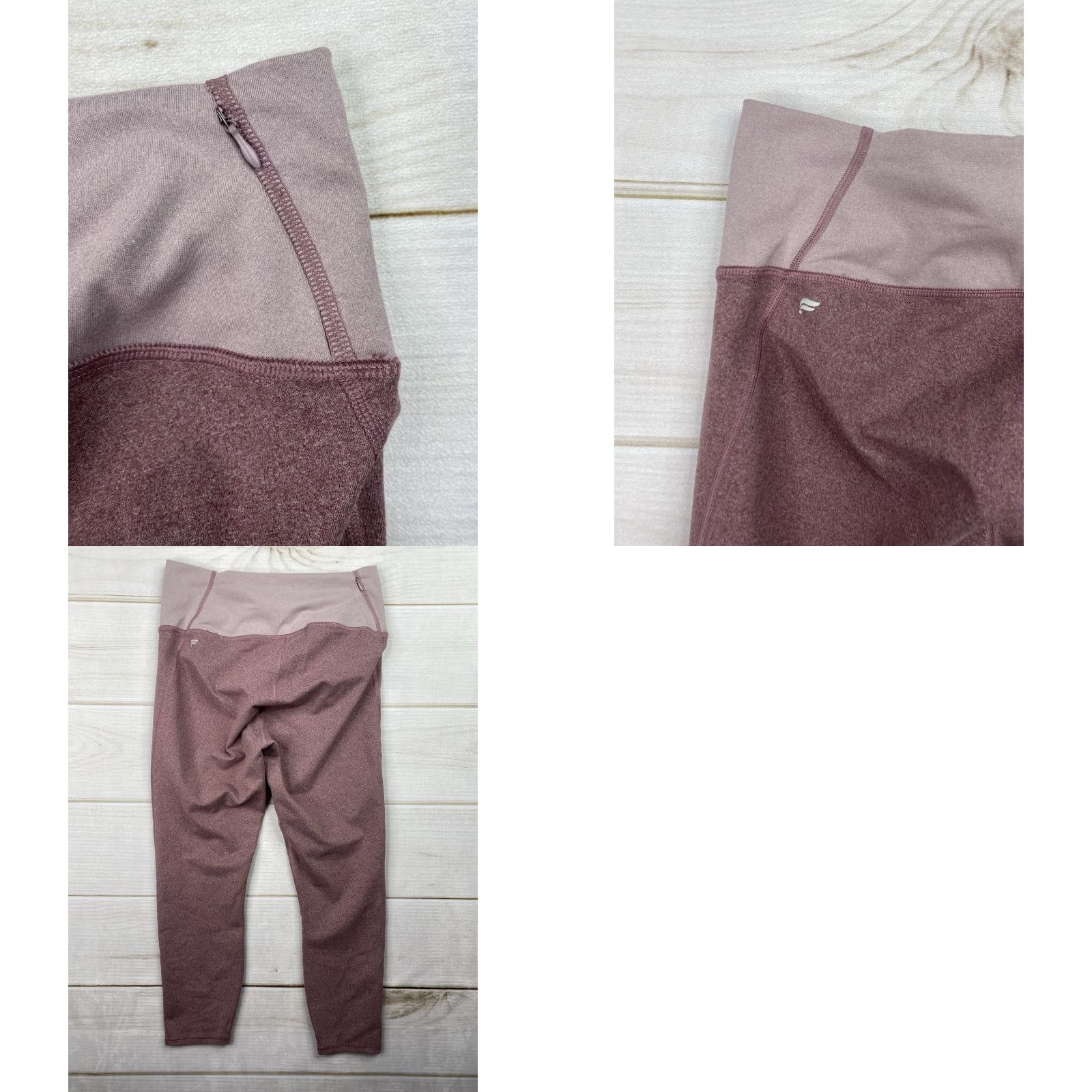 Fabletics Fabletics Leggings Womens L Purple Pink Mid Rise Cropped Zip Pocket Gym Athletic Size 36" / US 14 / IT 50 - 8 Thumbnail