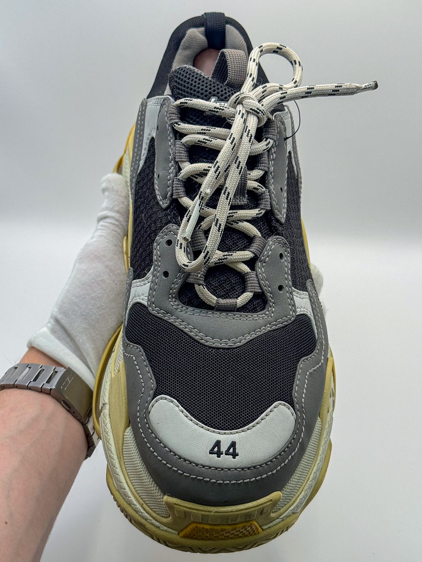Balenciaga Balenciaga Triple S Gray/Yellow/Black Sneakers Size US 11 / EU 44 - 7 Thumbnail