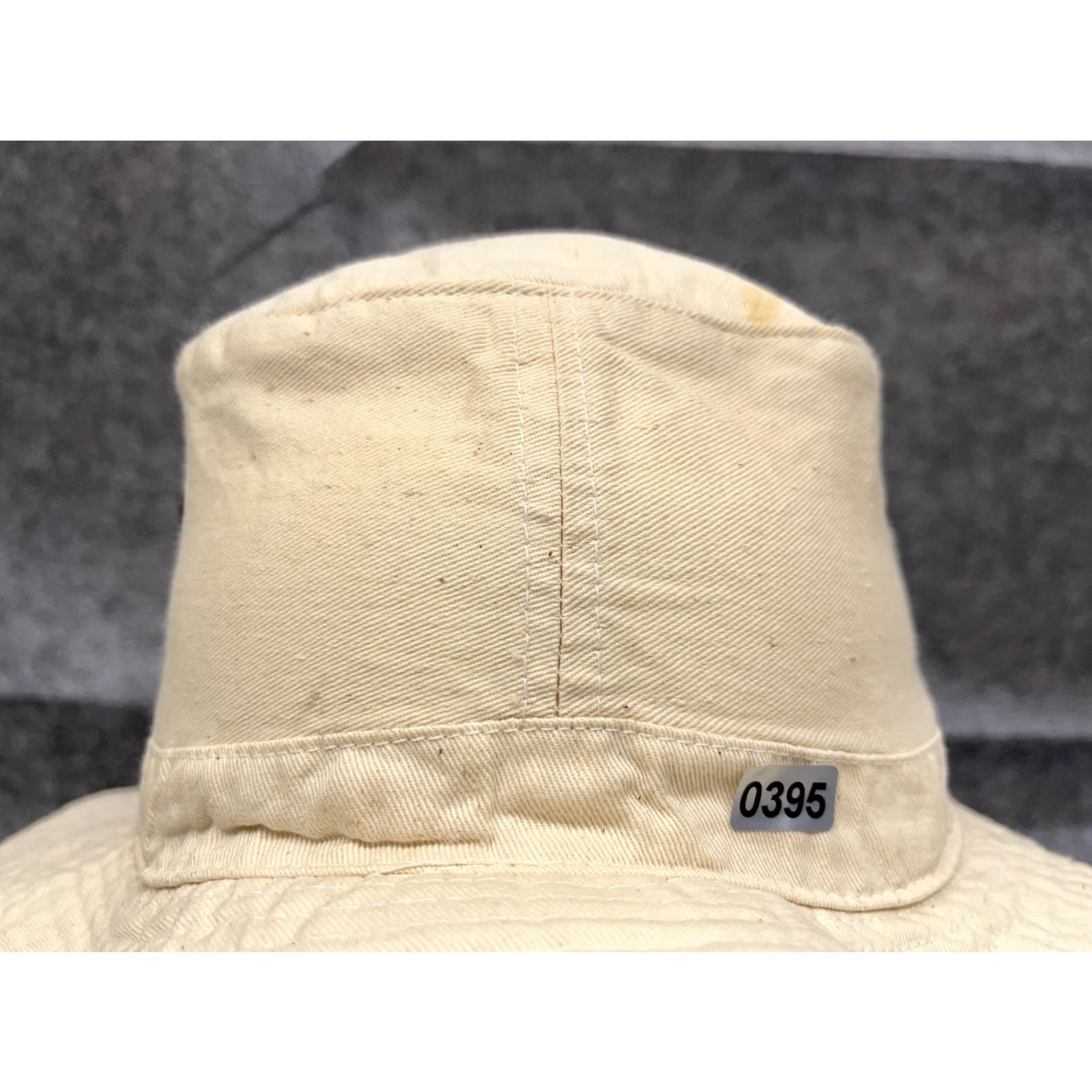 Vintage Bucket Sun Hat Adult Small Ivory Beige Cotton Fish Hike Hunt Camp Outdoors Camping Fish Hunting Logo Ski Size ONE SIZE - 2 Thumbnail