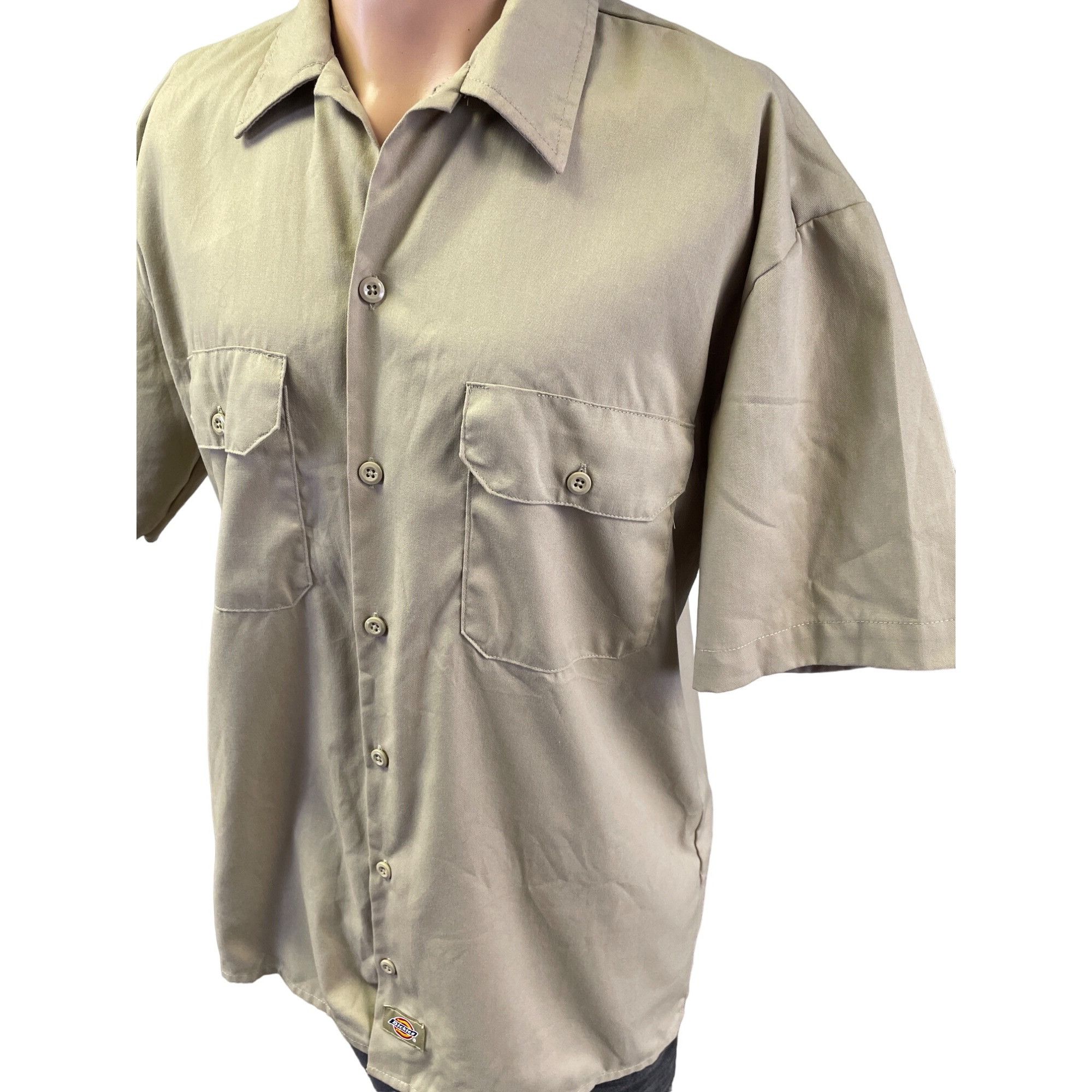 Dickies Dickies Flex Men's Khaki Button up Short Sleeve Work Shirt S Size US M / EU 48-50 / 2 - 2 Thumbnail