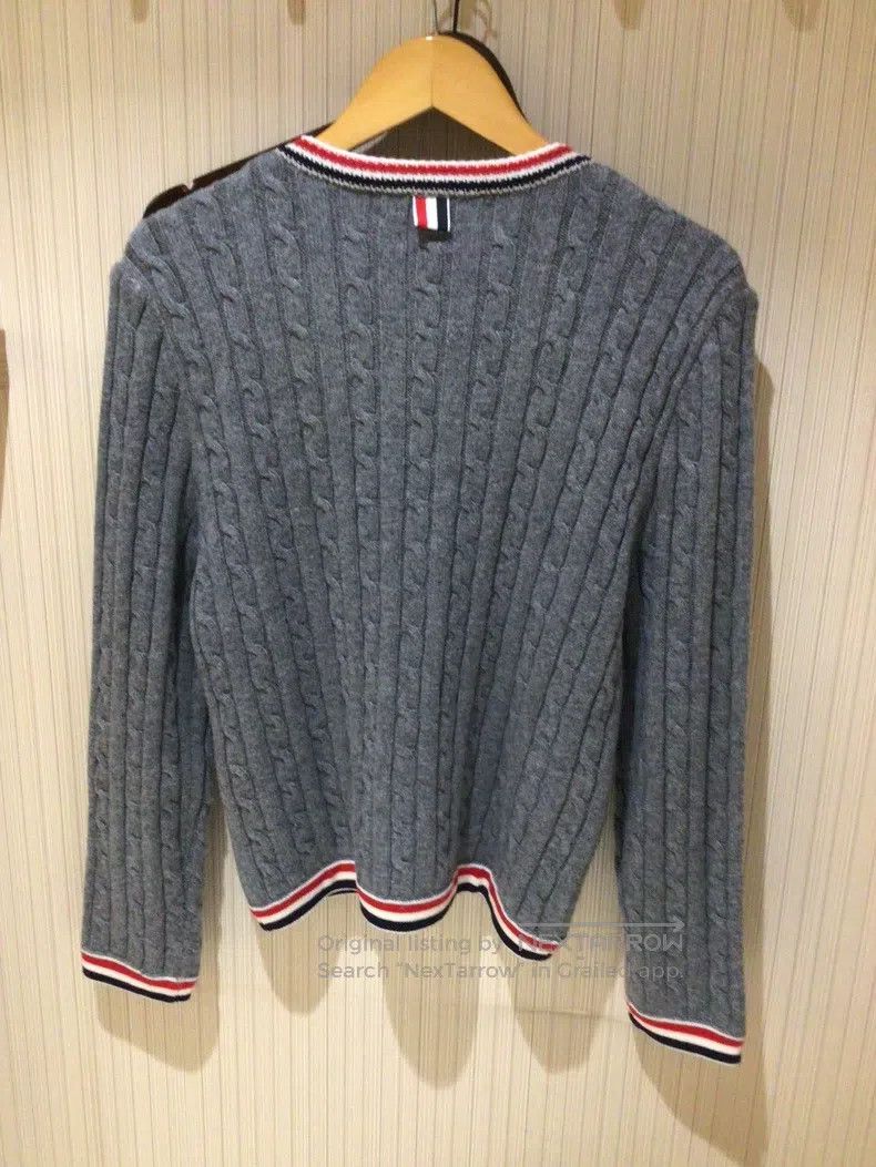 Thom Browne Thom Browne Gray Cable Knit Cardigan Size US XS / EU 42 / 0 - 9 Thumbnail