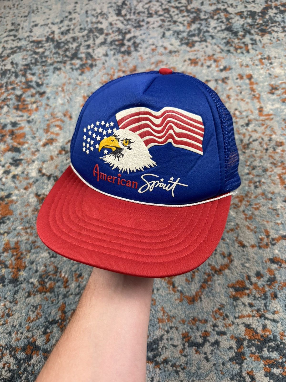 Vintage Vintage 90s American spirit USA Flag eagle trucker hat 80s Size ONE SIZE - 1 Thumbnail