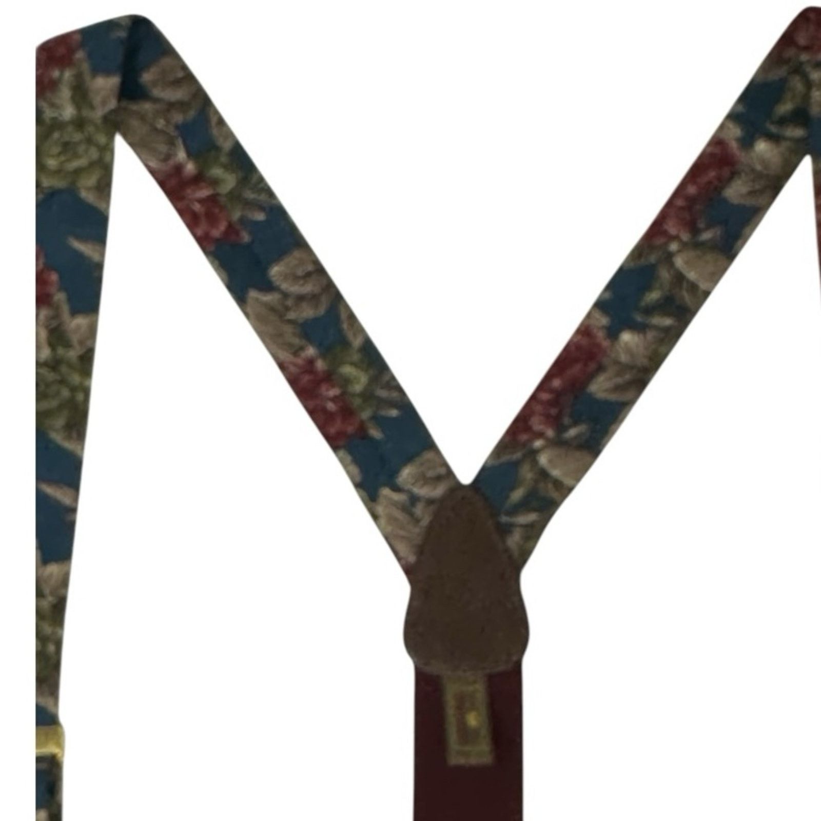Leather × Trafalgar × Vintage VTG Trafalgar Silk Floral Braces Suspenders Leather Accents Size ONE SIZE - 8 Thumbnail