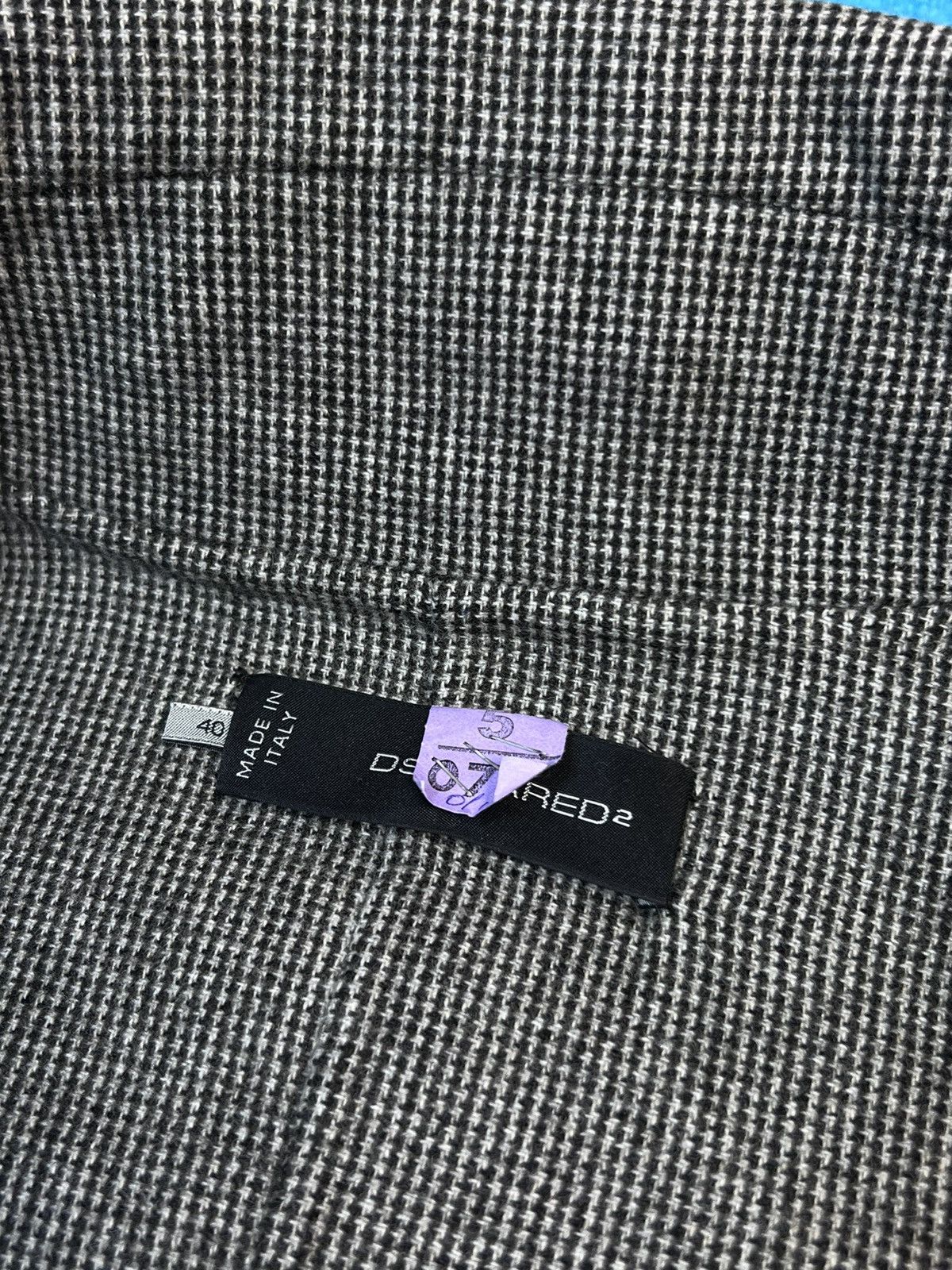 Dsquared2 × Vintage Dsquared2 Wool Checked Gray Coat Jacket with Leather details Size S / US 4 / IT 40 - 17 Thumbnail