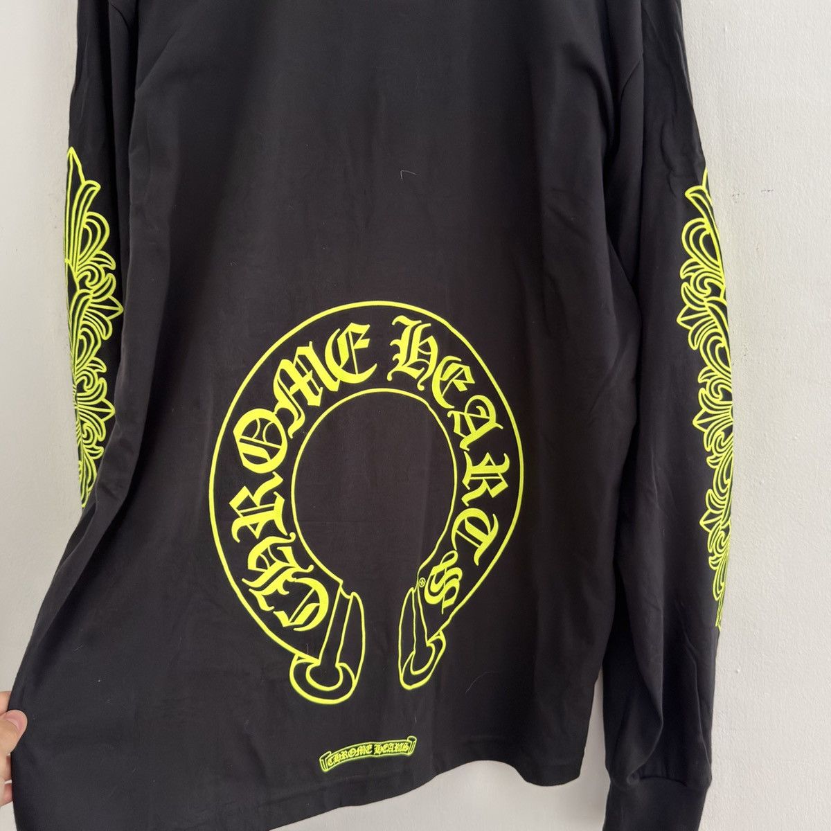 Chrome Hearts Chrome Hearts Neon Green Horseshoe Foral Long Sleeve Size US XL / EU 56 / 4 - 4 Thumbnail