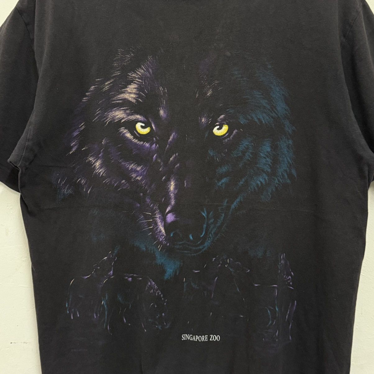 Habitat Vintage 90s Habitat Wolf Tshirt Singapore Zoo Size US L / EU 52-54 / 3 - 3 Thumbnail