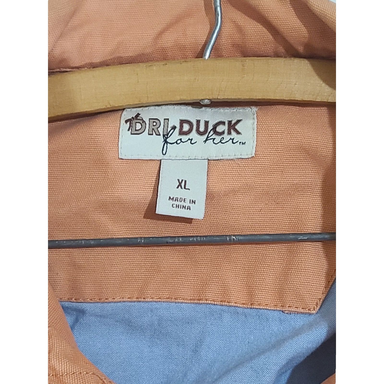 Vintage DRI DUCK Jacket Women's XL Soft Canvas Orange Button Front Peach 4 Her Briar Modern Casual Coat Size XL / US 12-14 / IT 48-50 - 2 Thumbnail