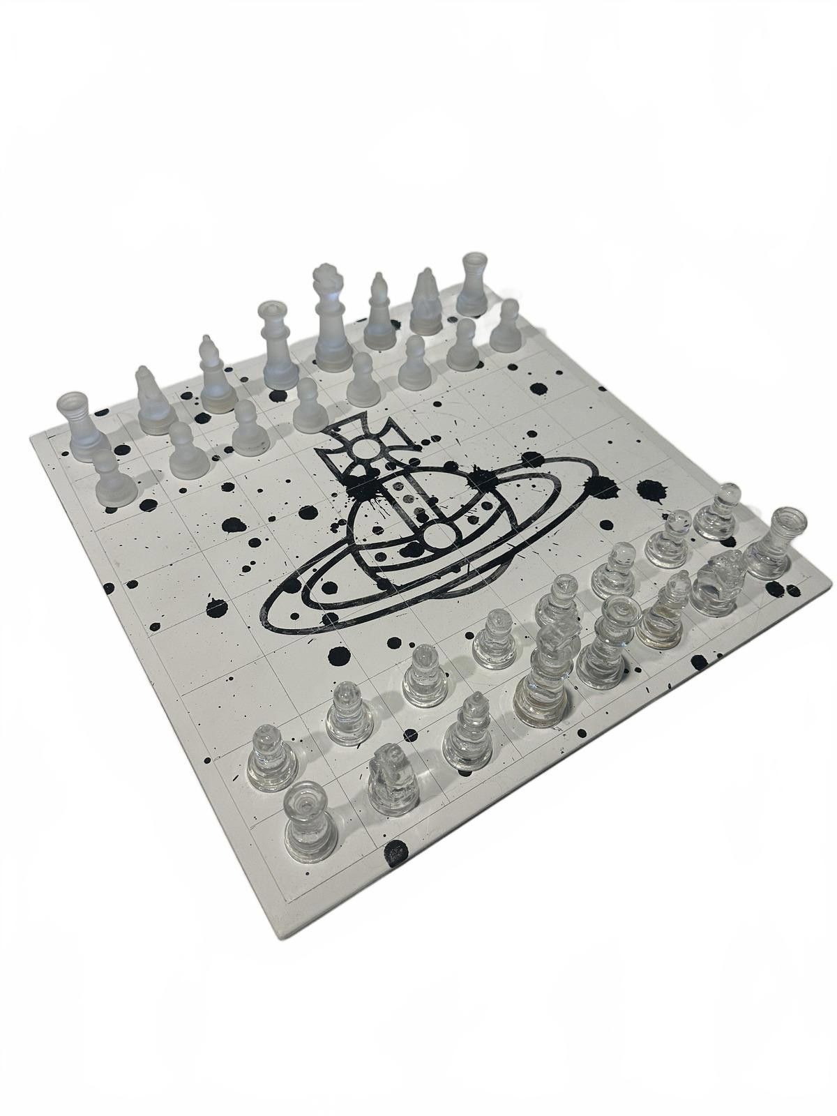 Other Custom Made VW Glass Chess Set with Artistic Board Size ONE SIZE - 1 Thumbnail