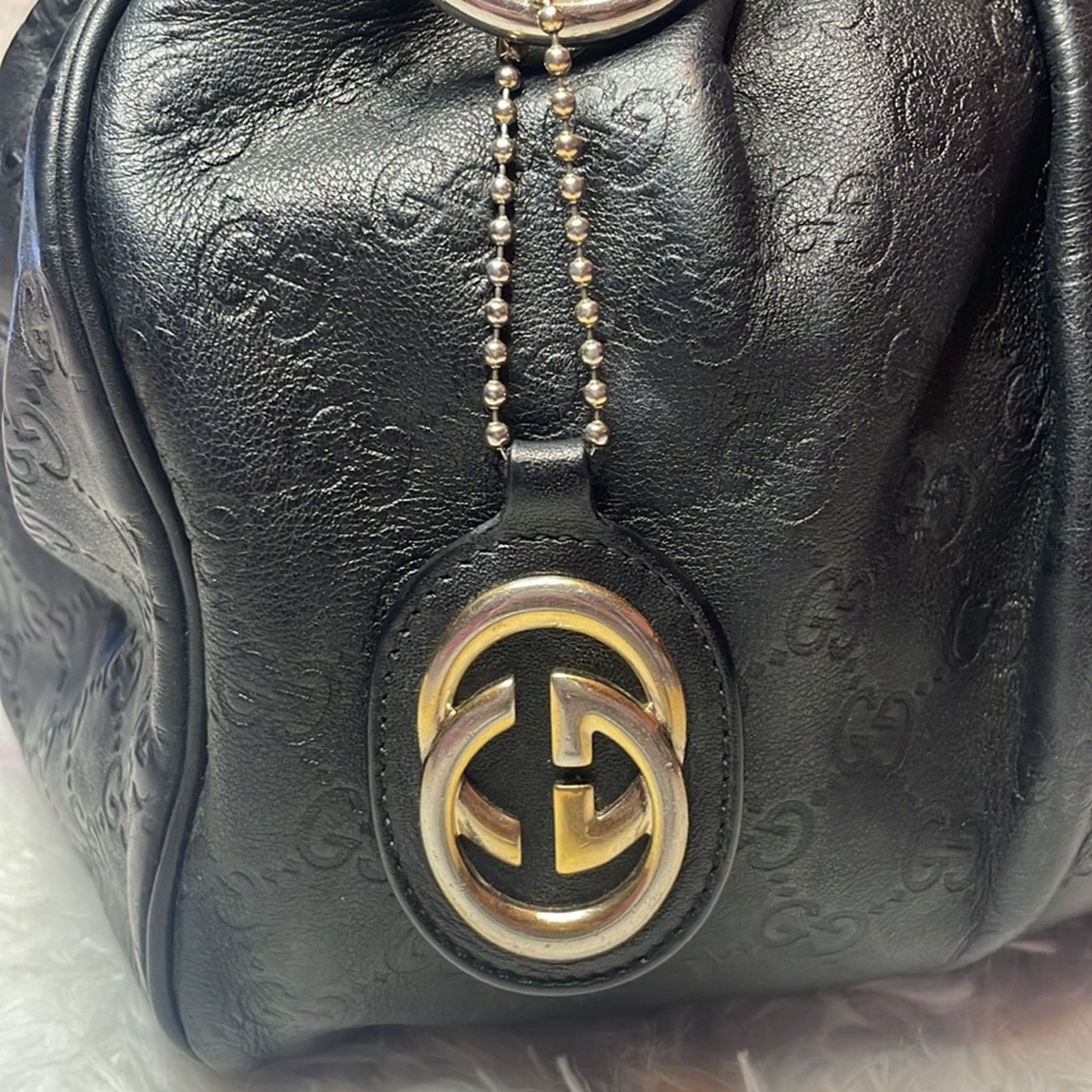 Gucci Gucci Sukey Guccissima GG Medium Tote Black 211944 Size ONE SIZE - 7 Thumbnail