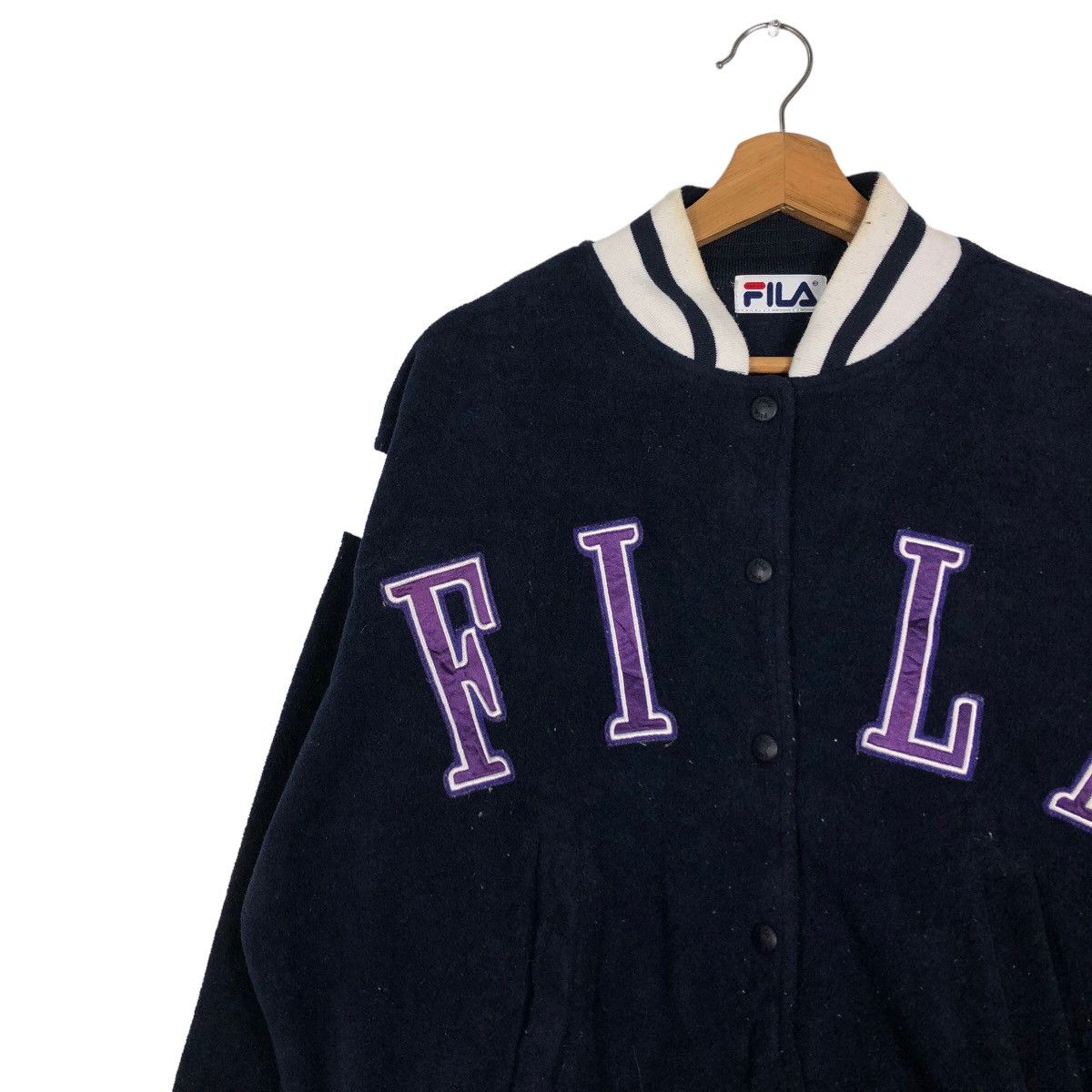 Japanese Brand 🔥Vintage Bomber Jacket Fila Big Logo Spell Out Design Size US S / EU 44-46 / 1 - 7 Thumbnail