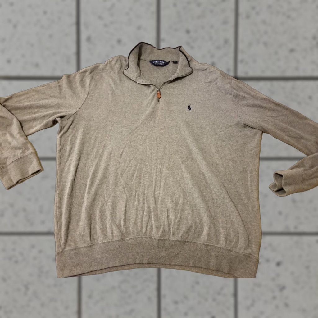 Polo Ralph Lauren Polo Ralph Lauren Mens Polo Half Zip Golf Sweatshirt XL Gray Cotton Athletic Sweater Size US XL / EU 56 / 4 - 1 Thumbnail