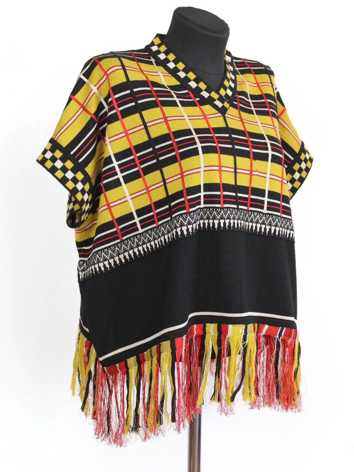 Jean Paul Gaultier Jean Paul Gaultier 90s Vintage Tartan Pattern Poncho Sweater Size L / US 10 / IT 46 - 7 Thumbnail