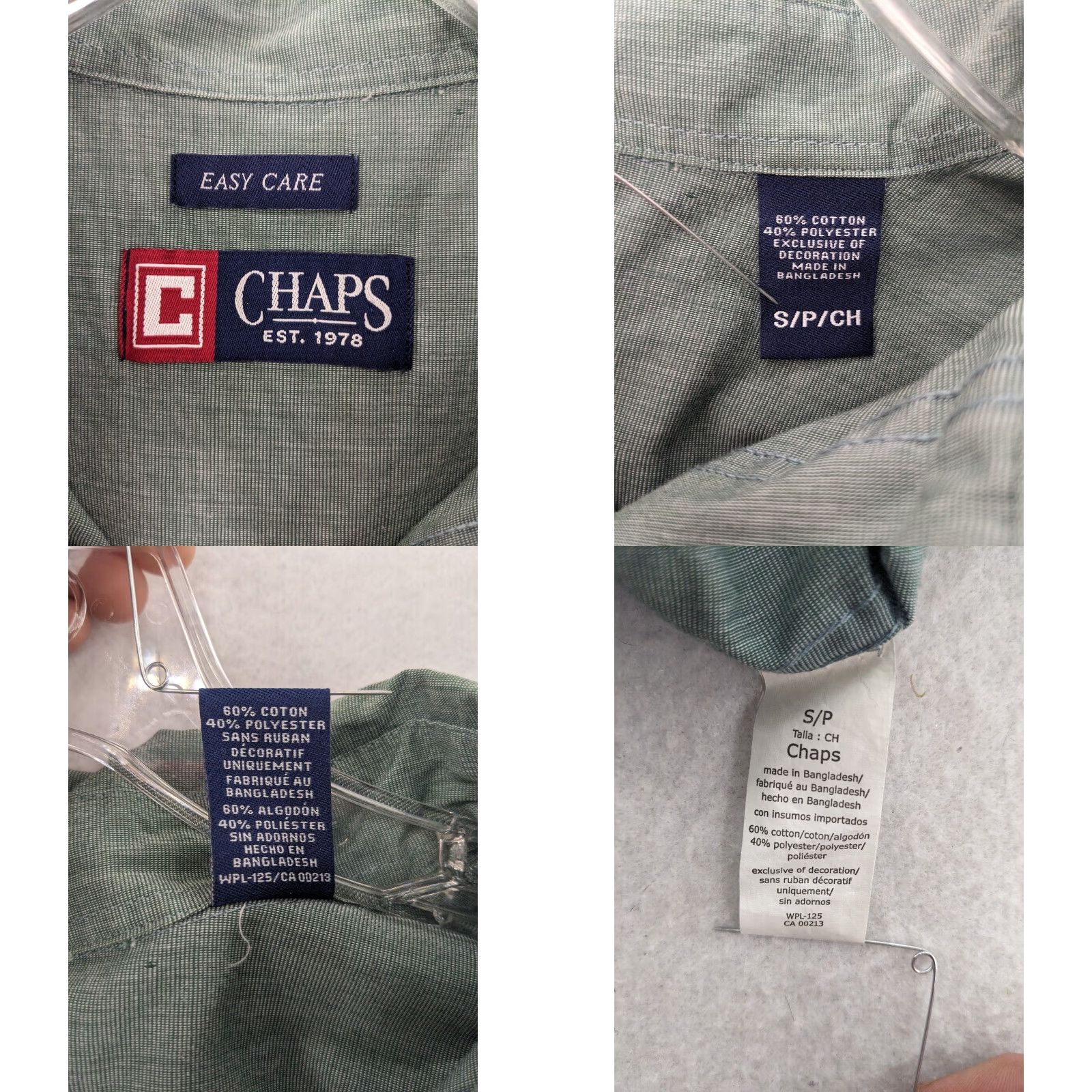 Chaps VINTAGE CHAPS Shirt Mens Small Blue Long Sleeve Button-Up Collection 90s Mens Blue Shirt Small Cotton Blend Size US S / EU 44-46 / 1 - 8 Thumbnail