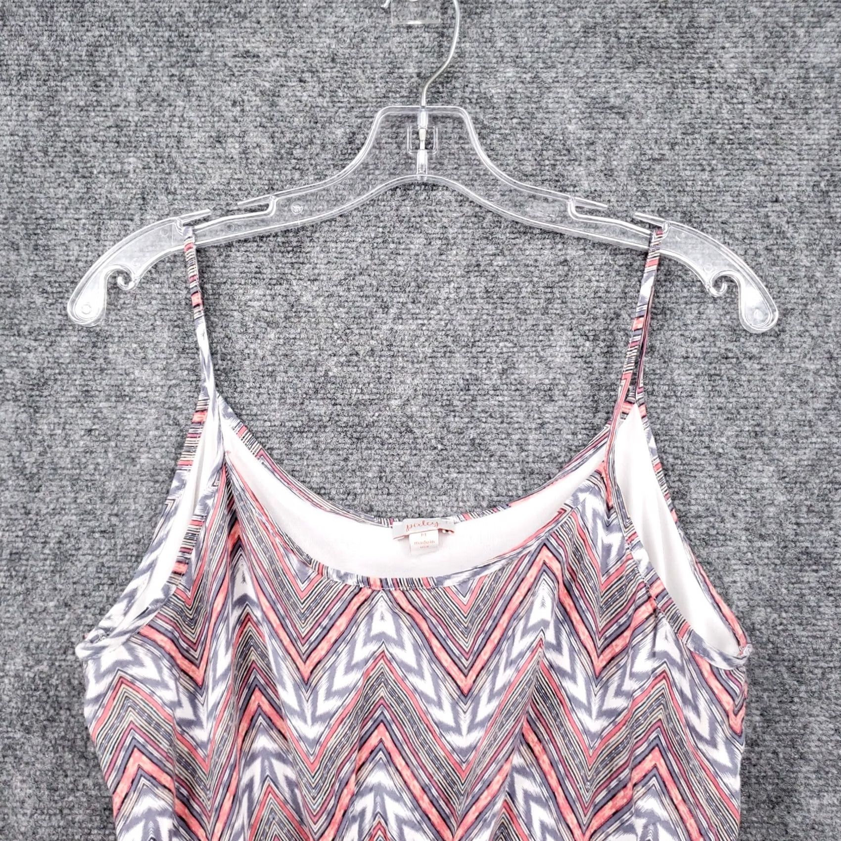 Vintage Pixley Dress Women Medium Orange Blue Mini Chevron Tie Waist Sleeveless Size M / US 6-8 / IT 42-44 - 5 Thumbnail