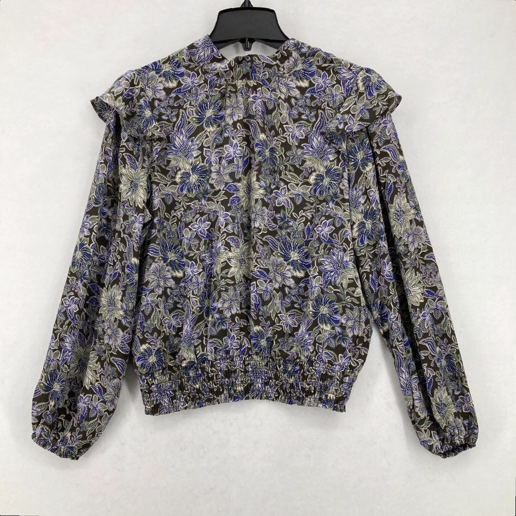 Loft LOFT Outlet Floral Blouse Ruffle Shoulder Women's M Mock Neck Boho Chic NWT Blouse Size M / US 6-8 / IT 42-44 - 2 Thumbnail