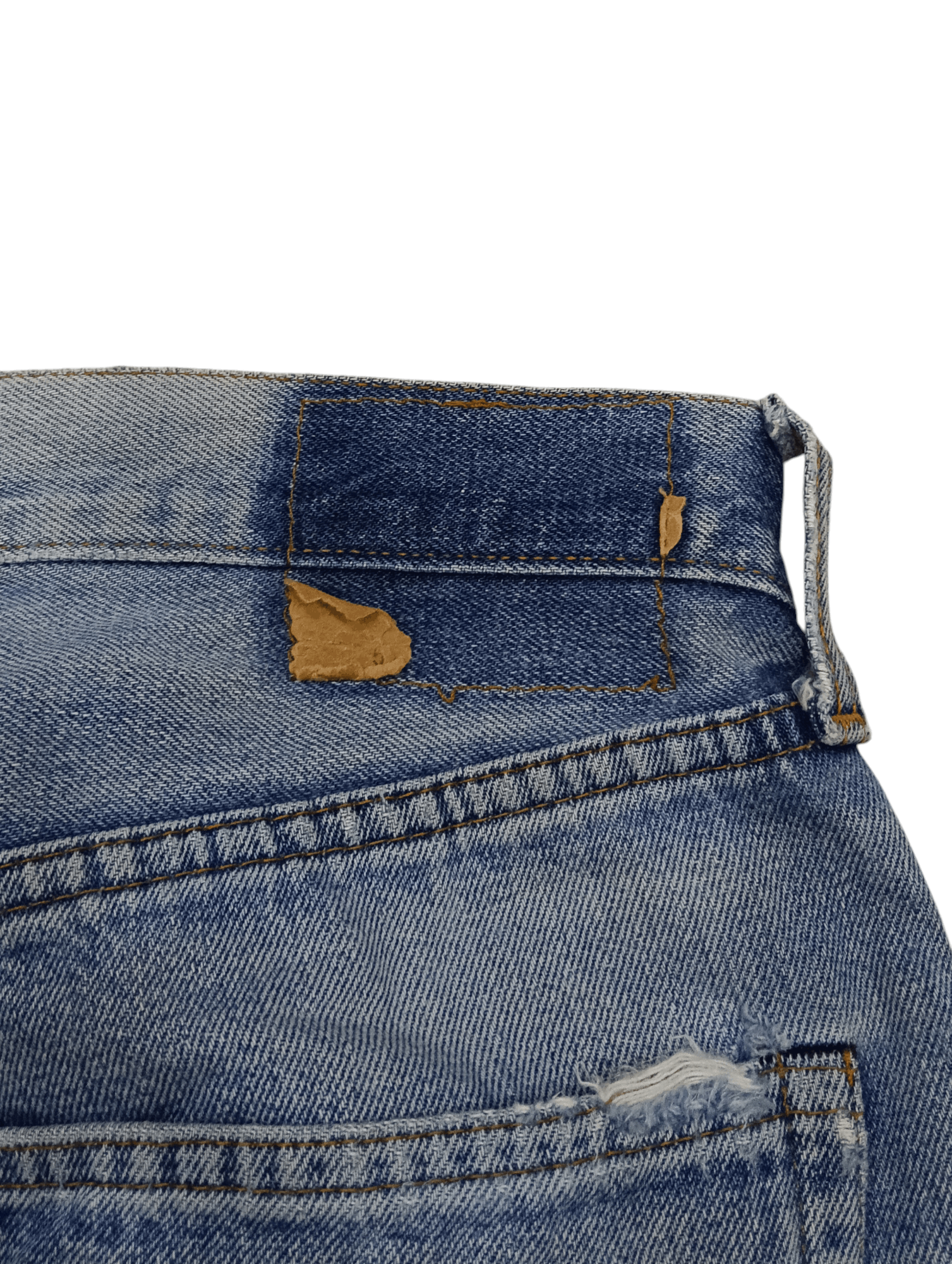 Levi's 90s Levis Selvedge Denim USA 555 Big E Distressed (S302) Size US 30 / EU 46 - 11 Thumbnail