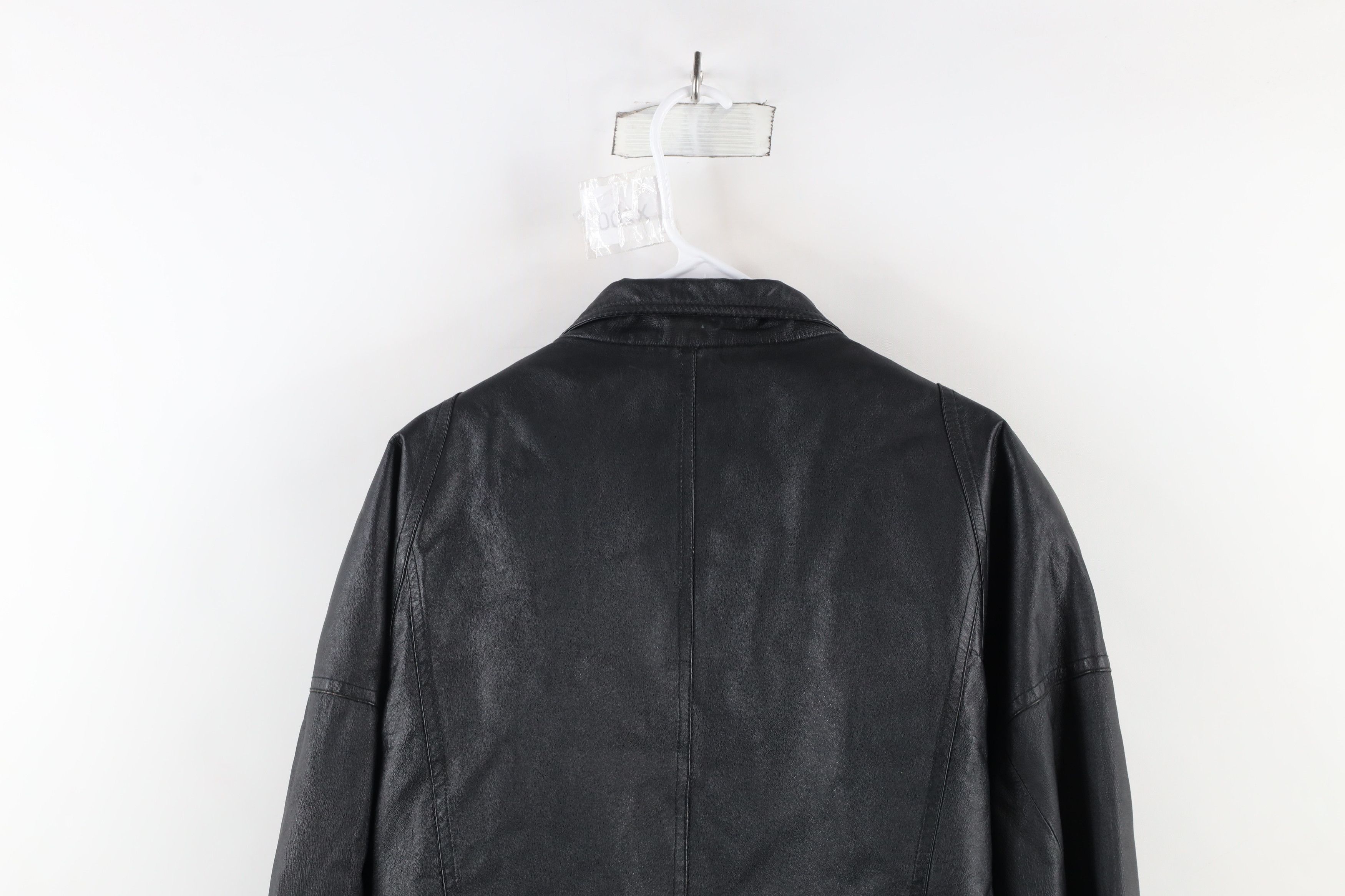 Vintage Vintage 90s Streetwear Leather Flight Bomber Jacket Black Size US M / EU 48-50 / 2 - 21 Thumbnail