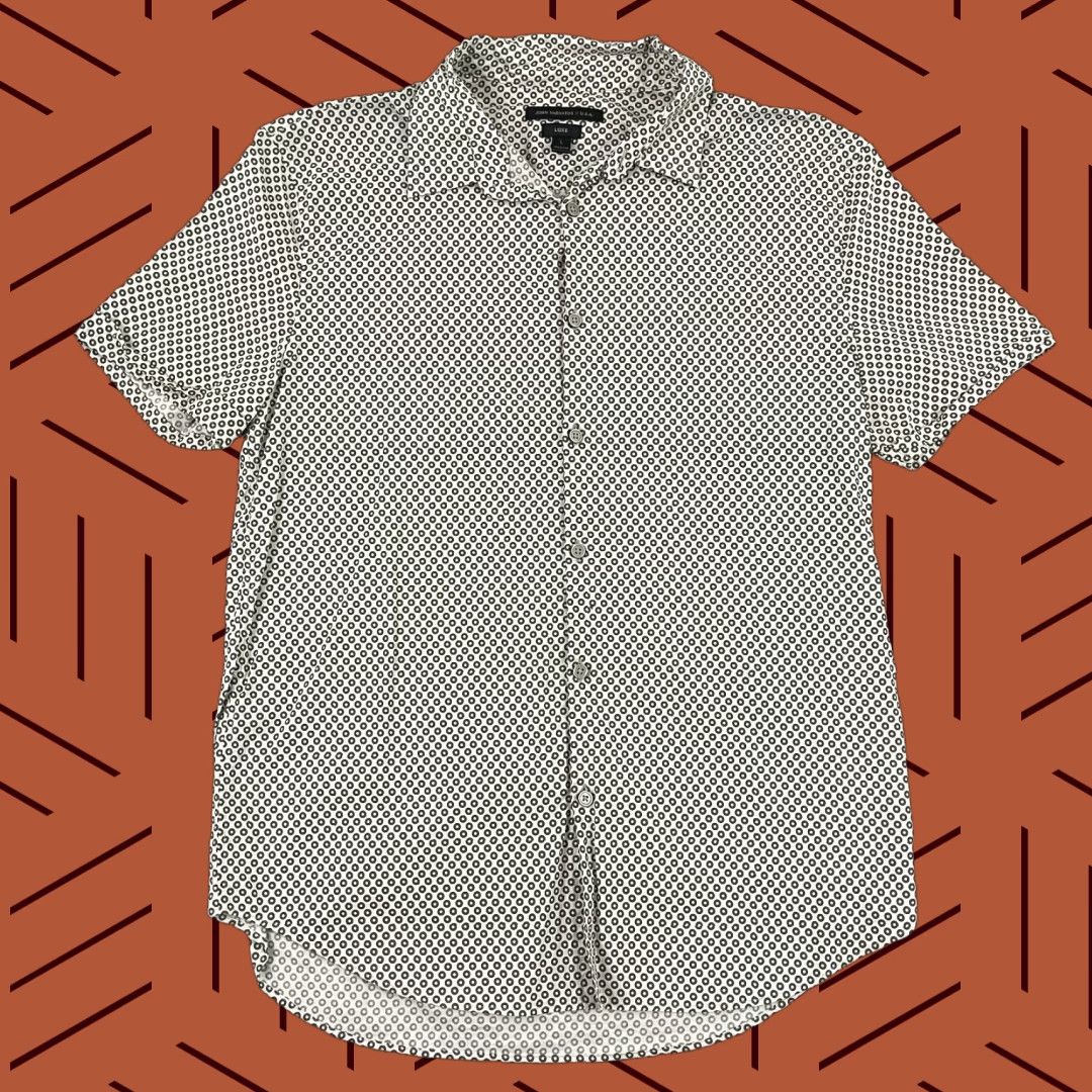 John Varvatos John Varvatos Shirt Mens Large Abstract Geometric Button-Up Casual Luxe White Size US L / EU 52-54 / 3 - 1 Thumbnail