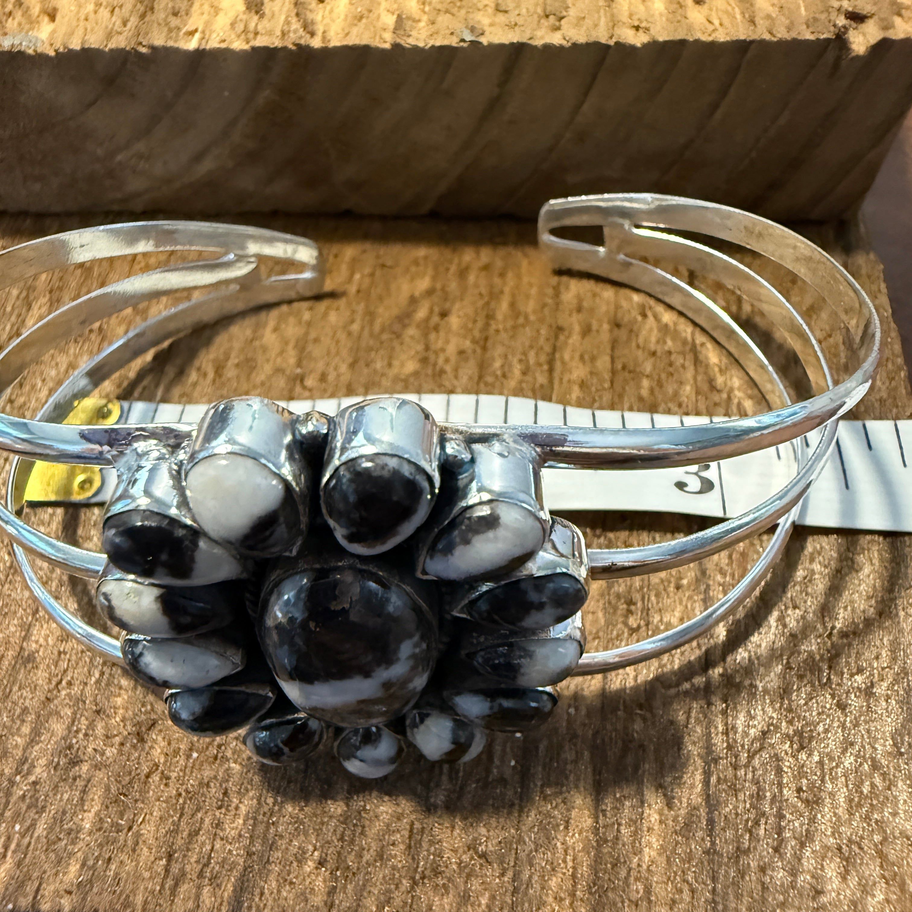 Other White Buffalo Dahlia Turquoise Adjustable Sterling Cuff Size ONE SIZE - 4 Thumbnail