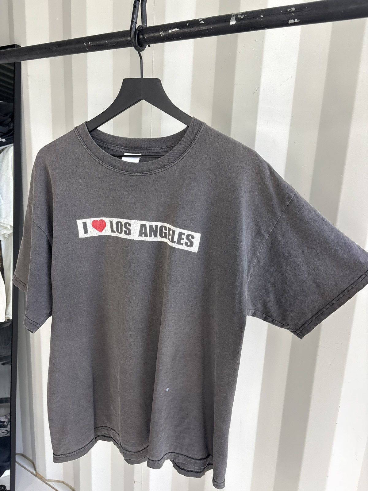 Vintage Vintage I Love LA Faded Distressed Shirt GRUNGE Band Size US XL / EU 56 / 4 - 2 Thumbnail
