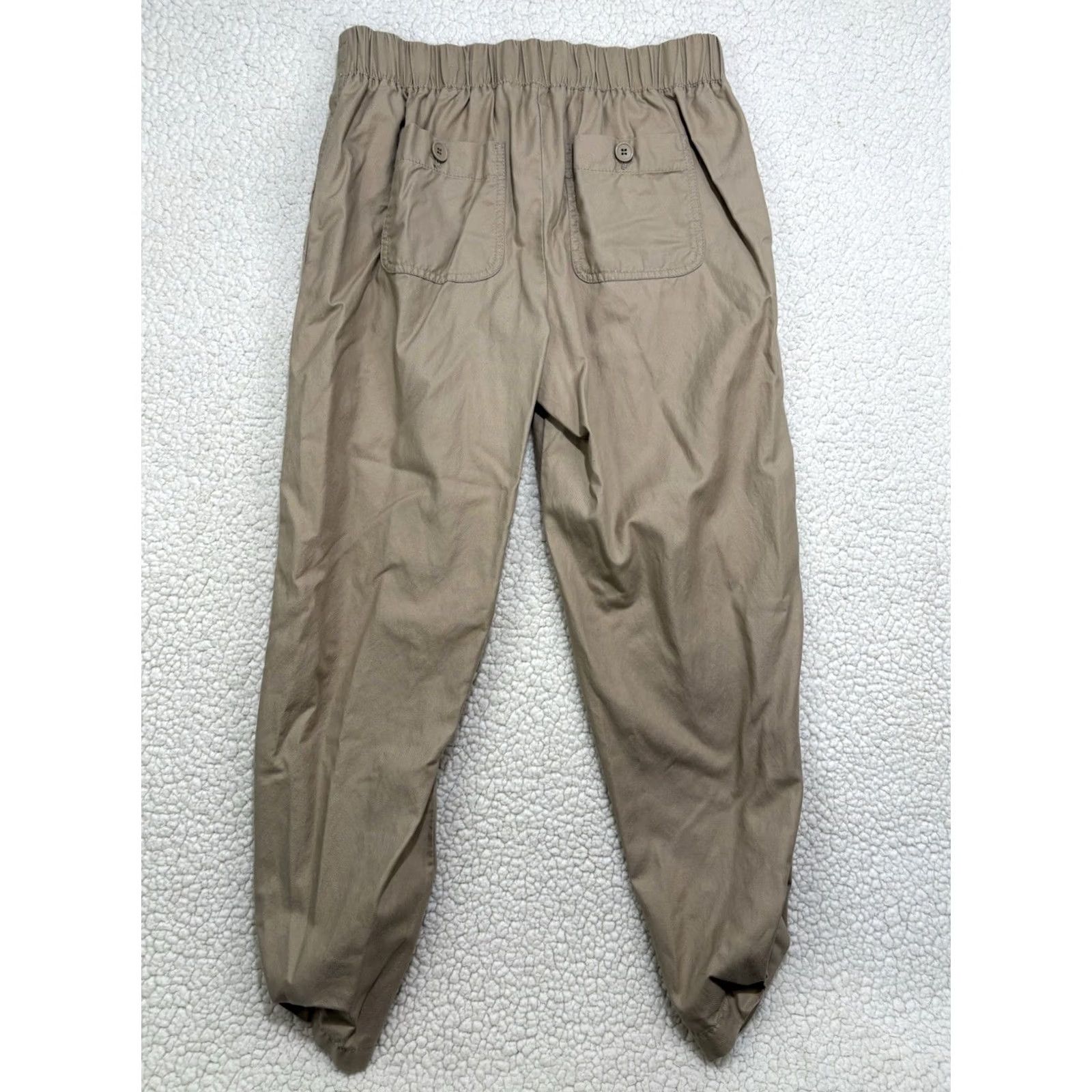 Talbots Talbots Pants Jogger Size 4 Khaki Beige Stretch Waist Drawstring Casual Twill Pockets Elastic Womens Regular Size 27" / US 4 / IT 40 - 4 Thumbnail