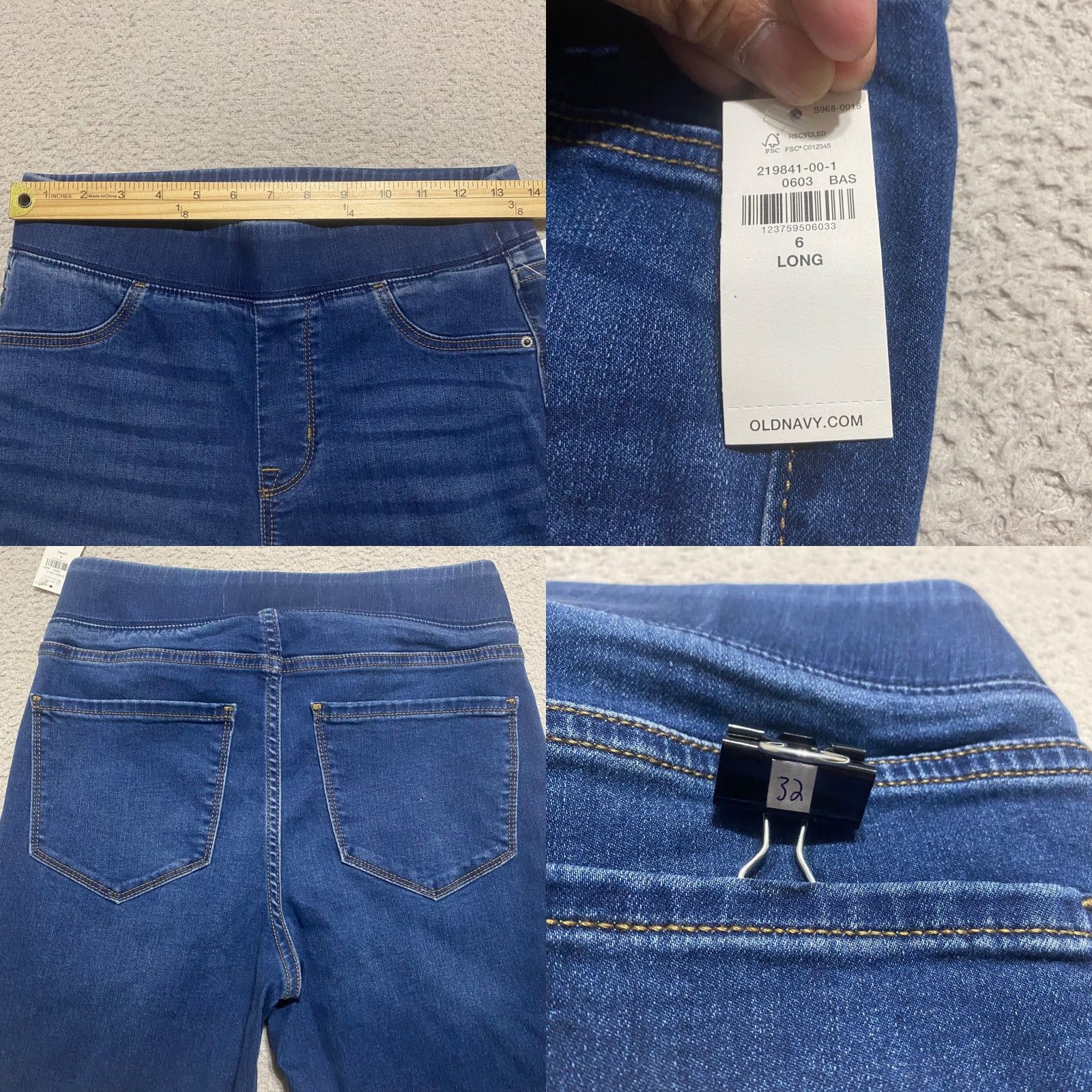 Old Navy VINTAGE NWT Old Navy Womens Jeans Blue Denim 6 Tall Skinny Stretch 5-Pocket Women Size 28" / US 6 / IT 42 - 8 Thumbnail