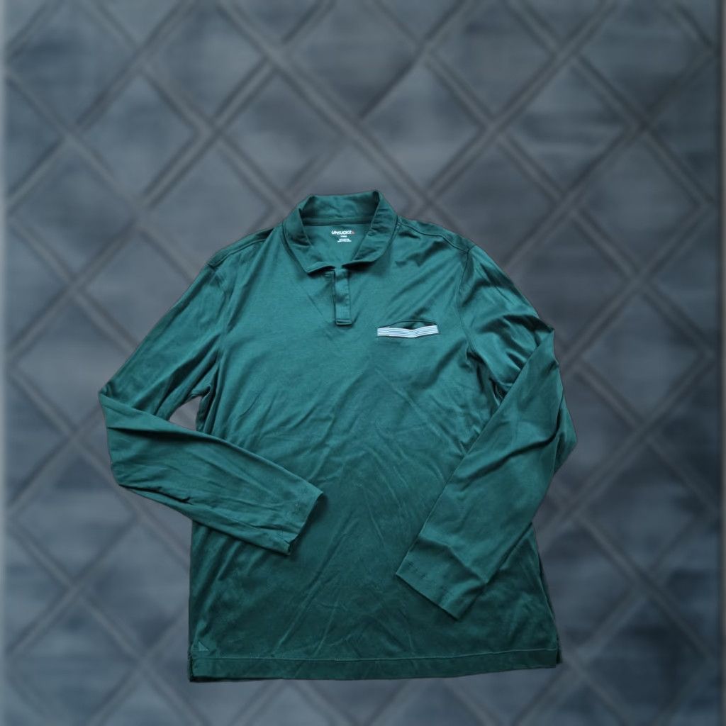 UNTUCKit UNTUCKit Polo Shirt Mens Large Green Long Sleeve Cotton Pullover Size US L / EU 52-54 / 3 - 1 Thumbnail
