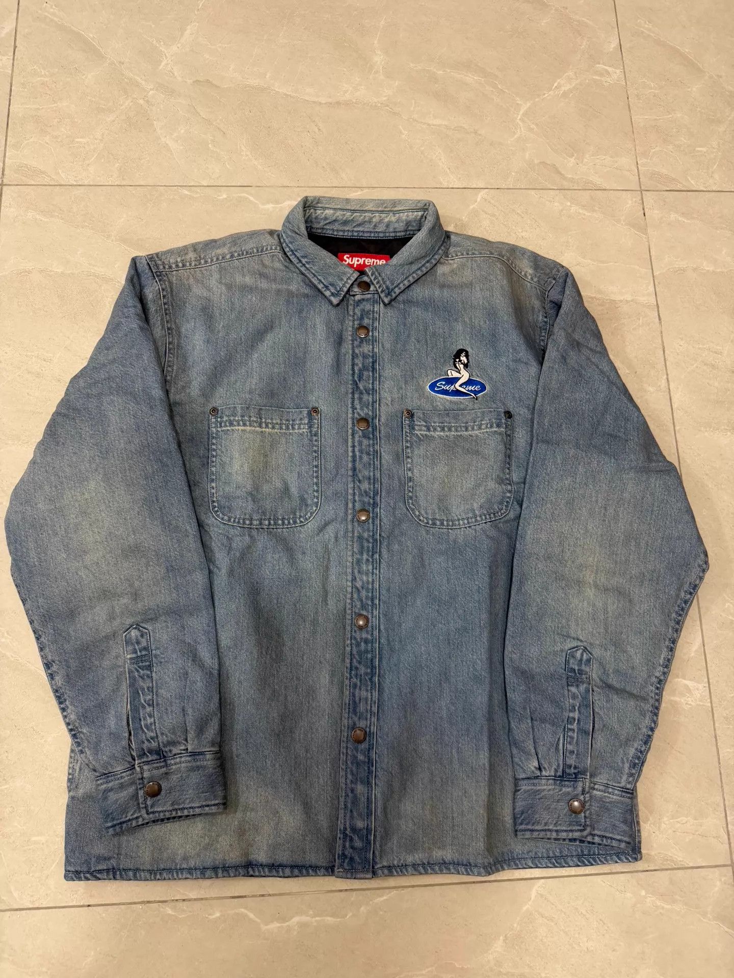 Other Dirty Denim Quilted Lined Denim Snap Shirt M Unisex Size US M / EU 48-50 / 2 - 1 Thumbnail