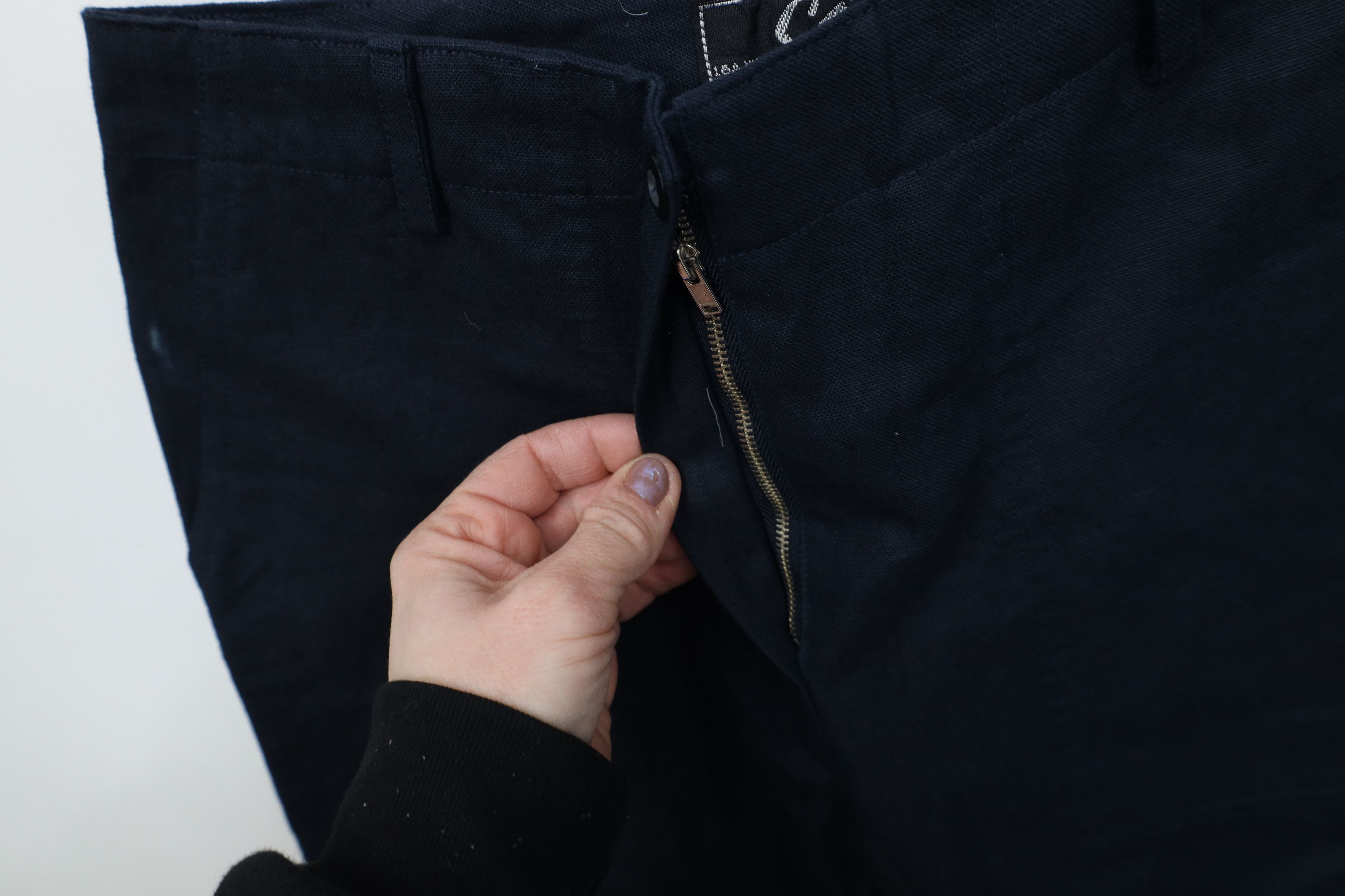 Vintage Vintage 70s Streetwear Baggy Wide Leg Cargo Pants Navy Blue Size 28" / US 6 / IT 42 - 6 Thumbnail