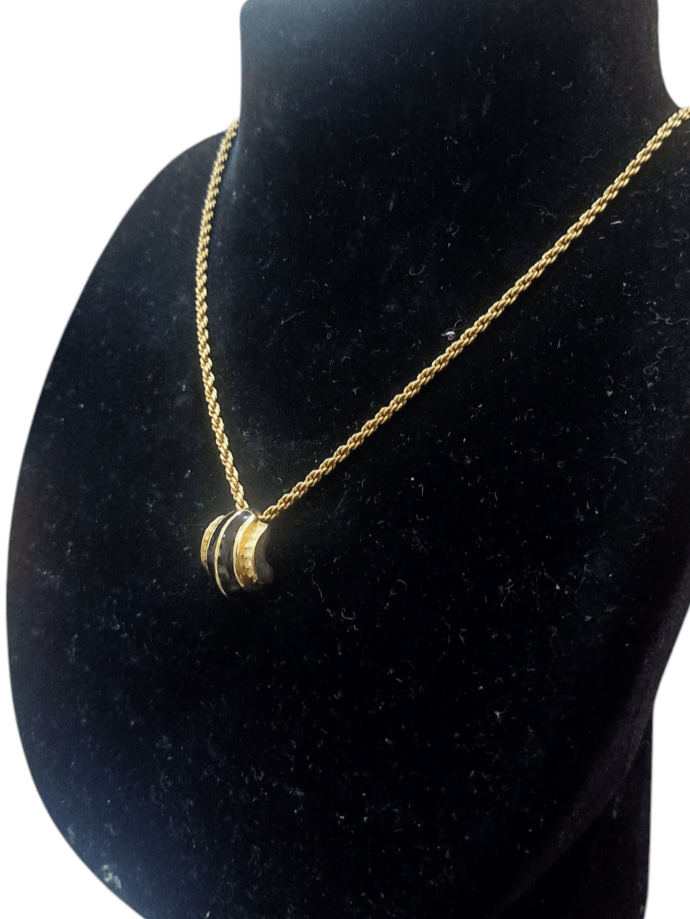 Dior Christian Dior Necklace Gold Clear Black Stone Size ONE SIZE - 2 Thumbnail